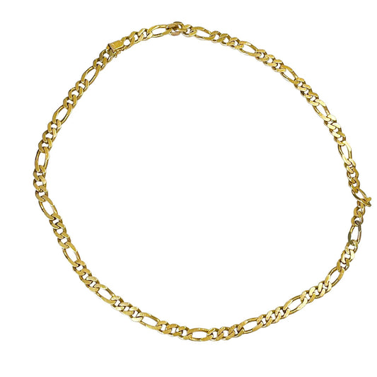 Figaro 14K  Yellow Gold Chain Necklace 18 inch