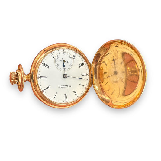 14k Yellow Gold Gus F Rose Cleveland Pocket Watches 30.38g