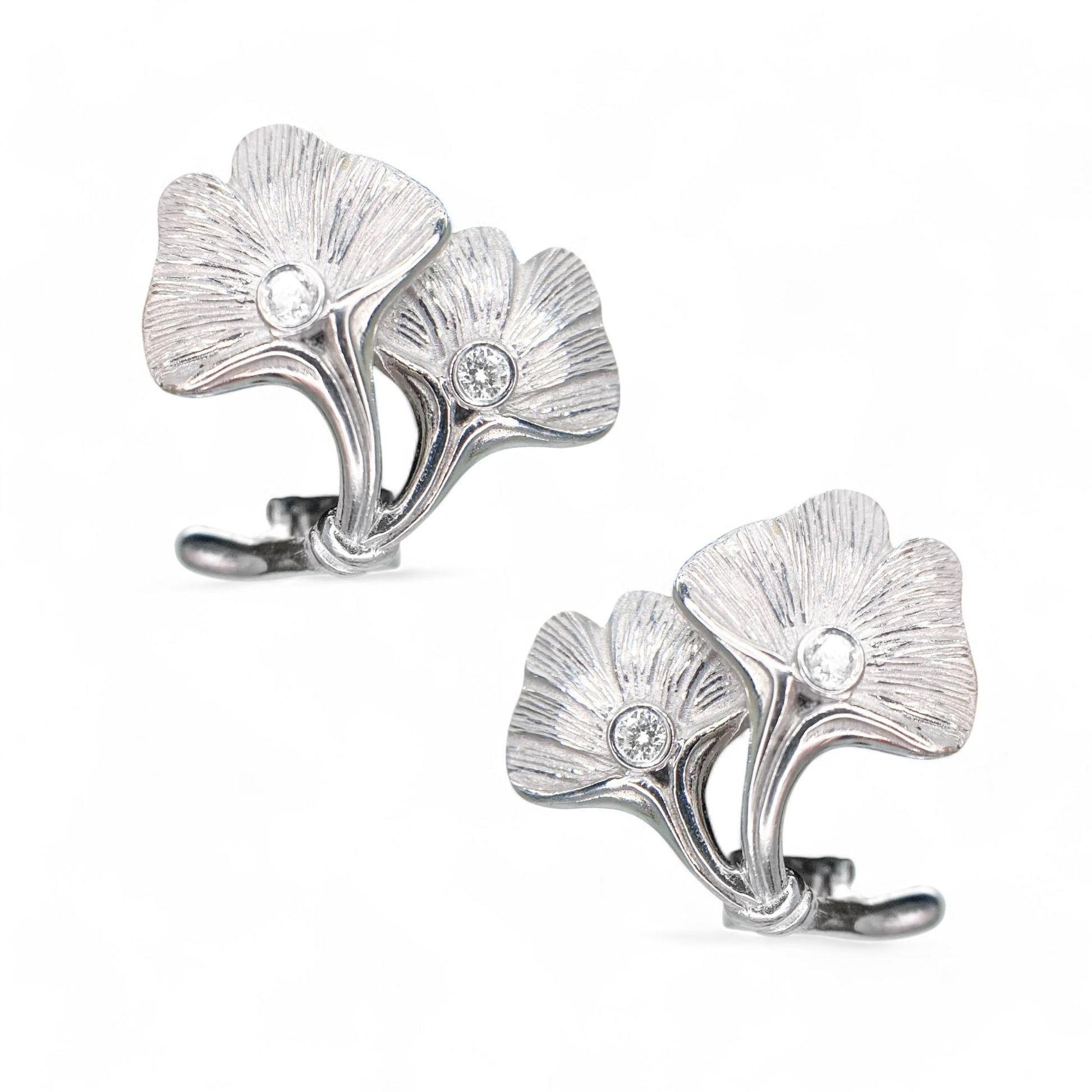 0.21 cttw Carrera y Carrera Dangling Diamond Earrings in 18K White Gold 13.5g