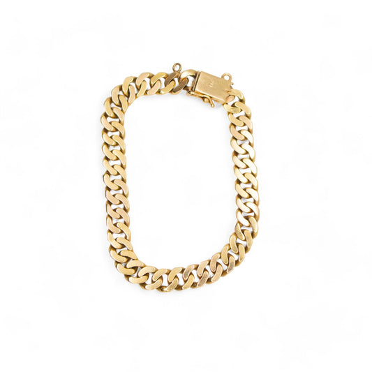 18k Yellow Gold Cuban Chain Bracelet 22.36g