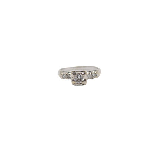 0.60 cttw. White Diamond Ring in 14k White Gold 6.75 US