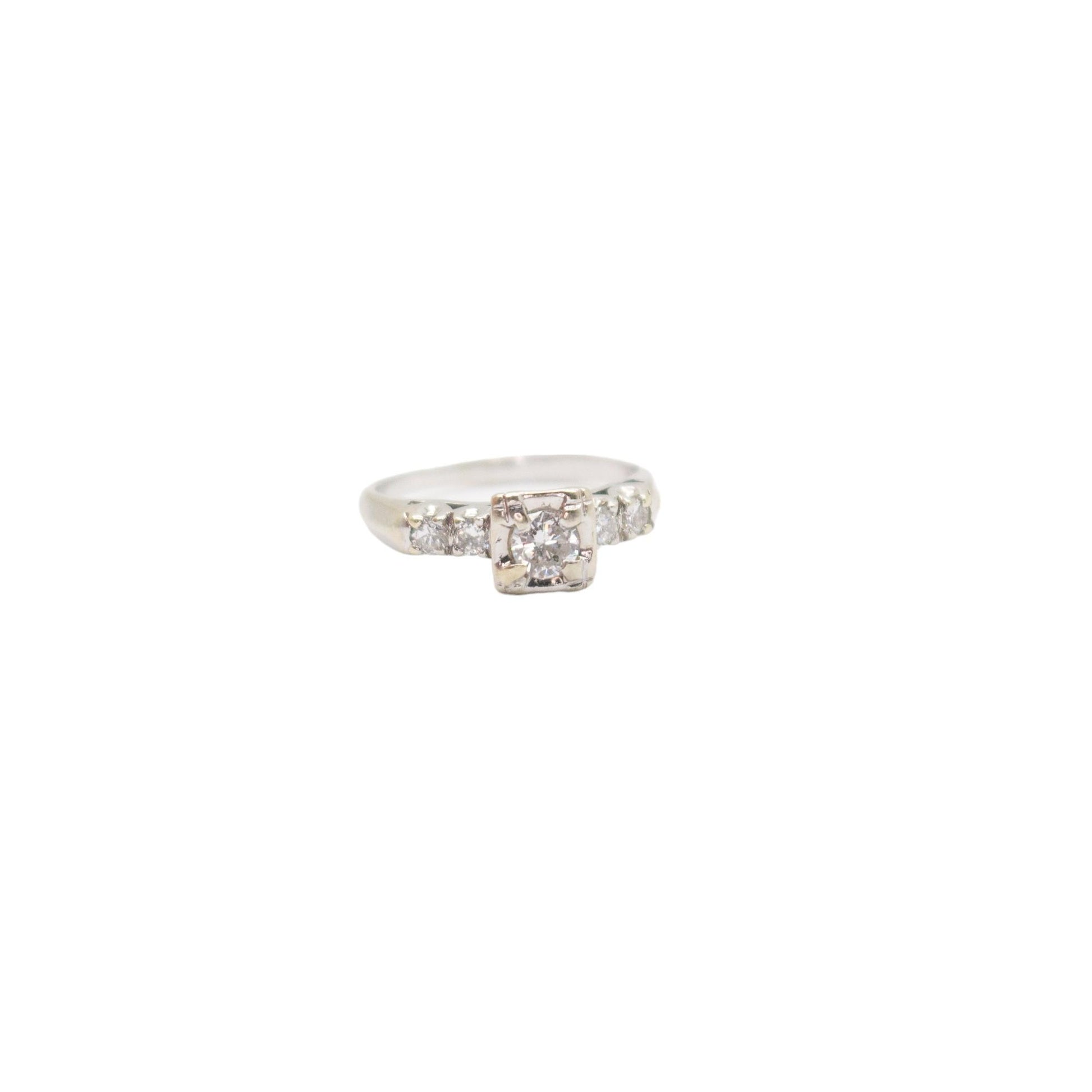 0.60 cttw. White Diamond Ring in 14k White Gold 6.75 US