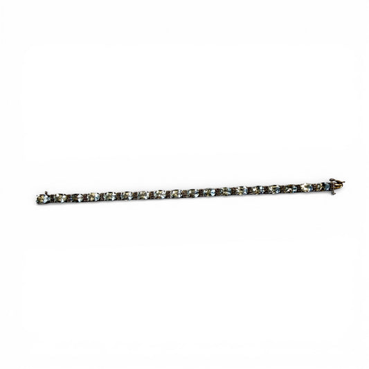 14k White Gold Aquamarine & 0.36cttw. White Diamond Bracelet 9.47g.