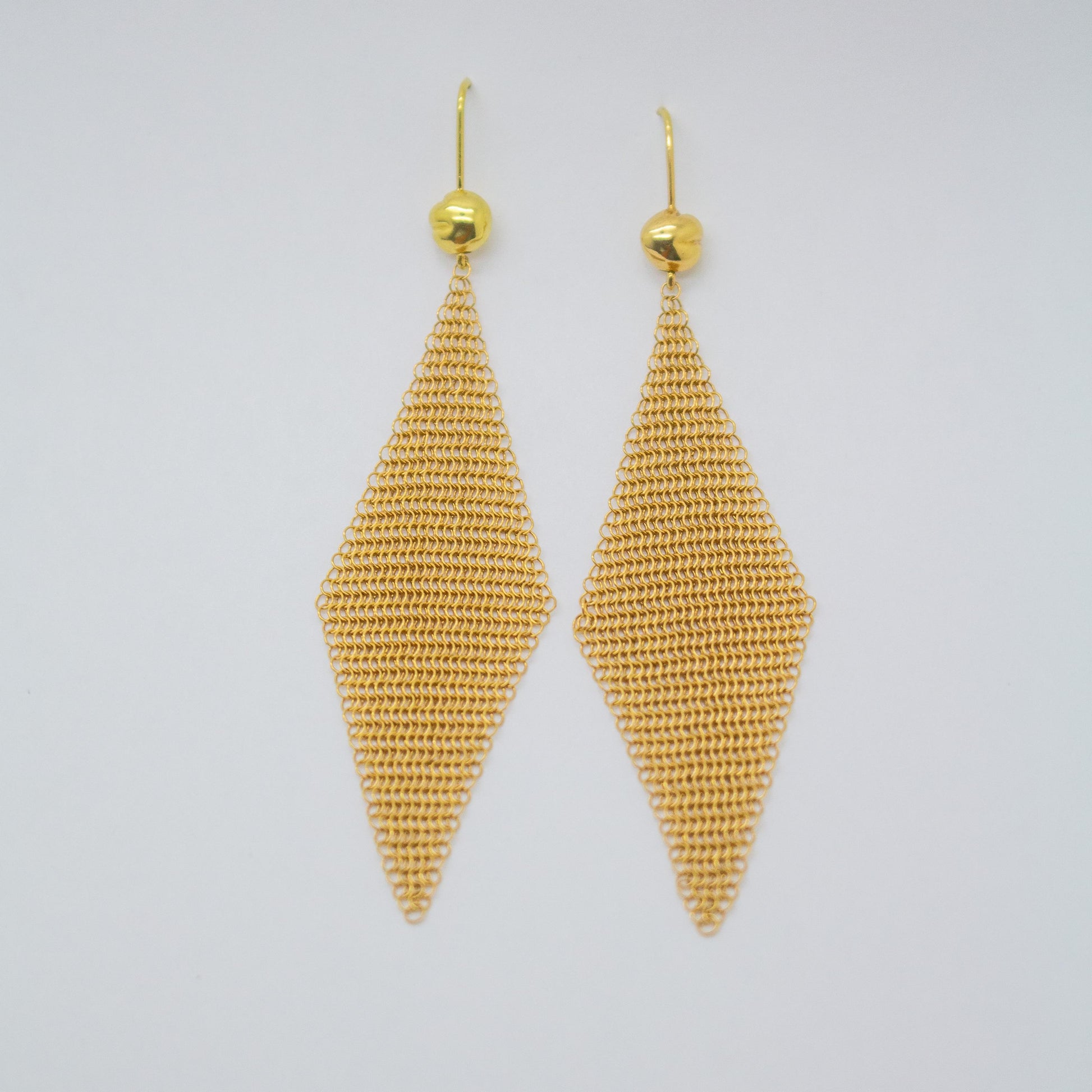 Vintage 18k Yellow Gold Tiffany & Co Elsa Parretti Mesh Earrings 6.11g