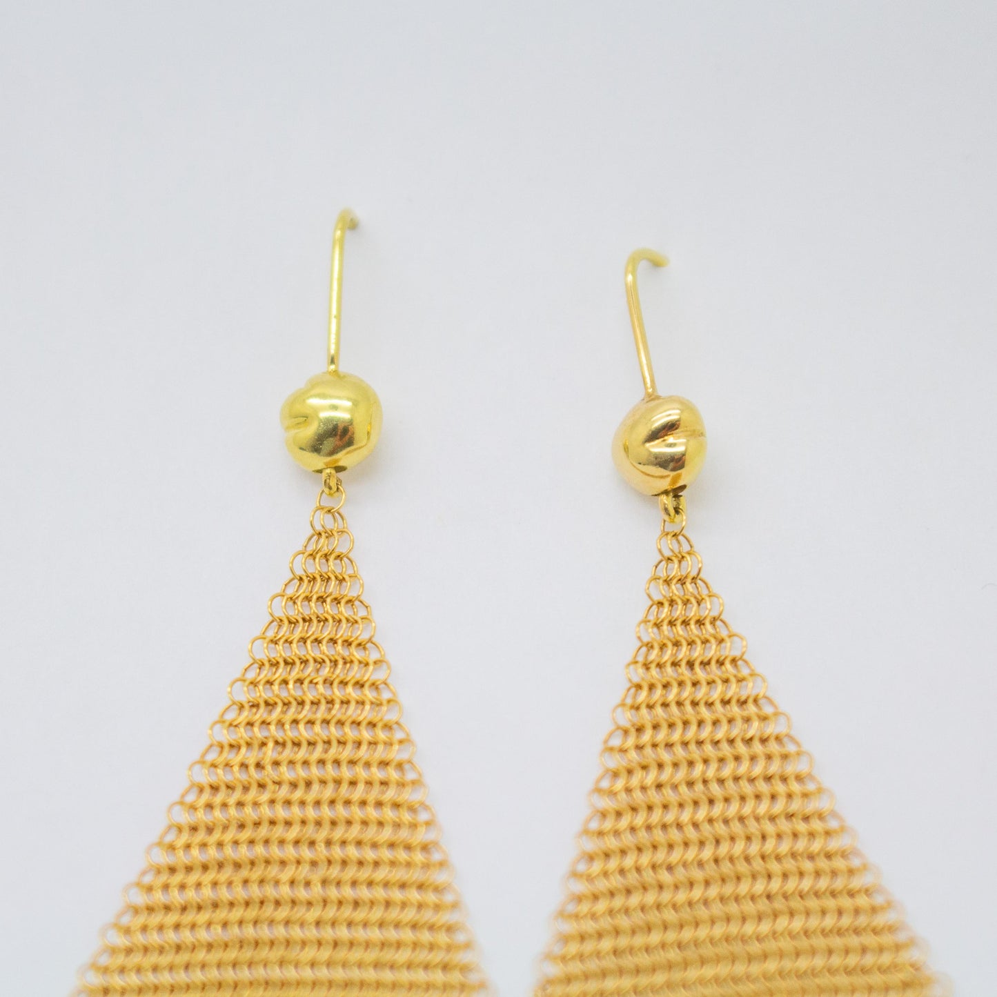 Vintage 18k Yellow Gold Tiffany & Co Elsa Parretti Mesh Earrings 6.11g