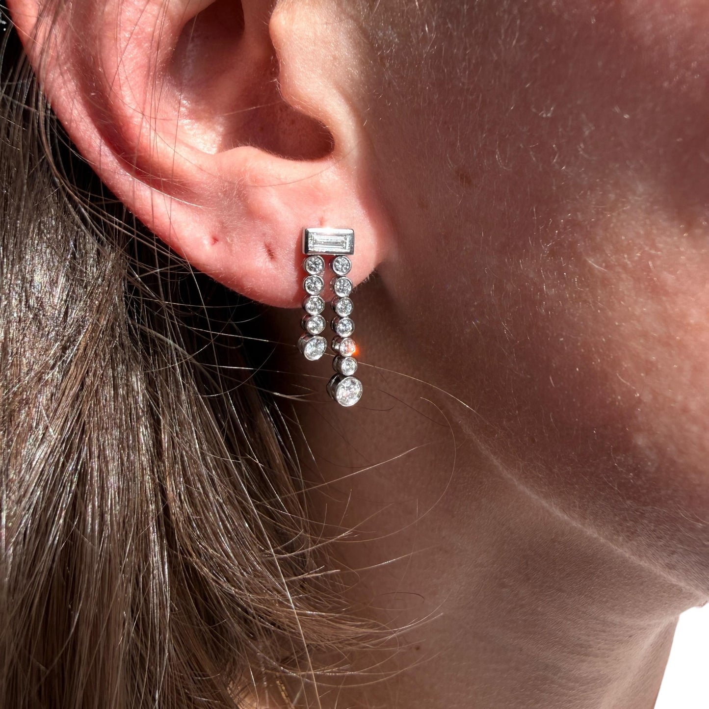 0.67cttw White Diamond Tiffany & Co. "Jazz" Doubledrop Earrings in Platinum 6.1g