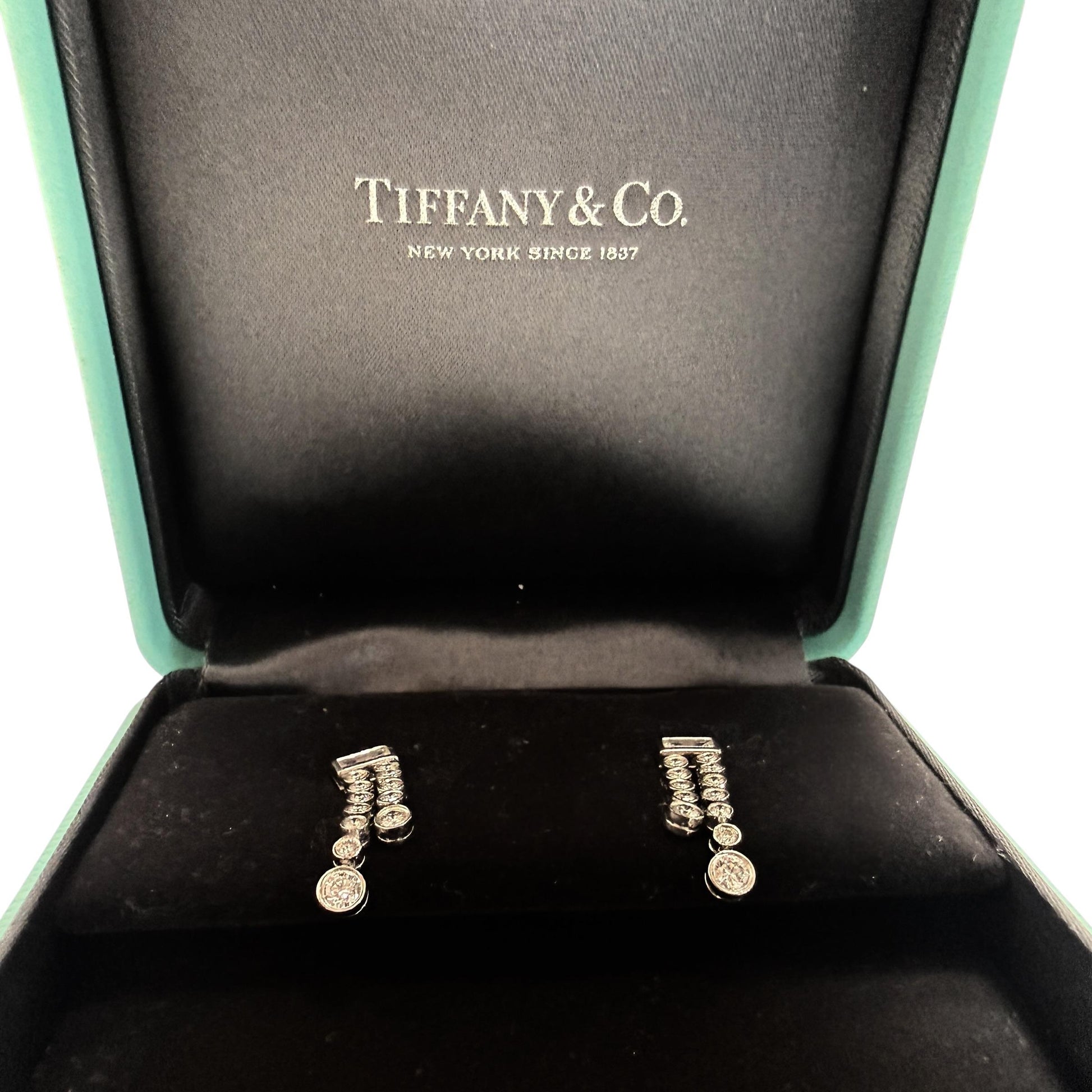 0.67cttw White Diamond Tiffany & Co. "Jazz" Doubledrop Earrings in Platinum 6.1g