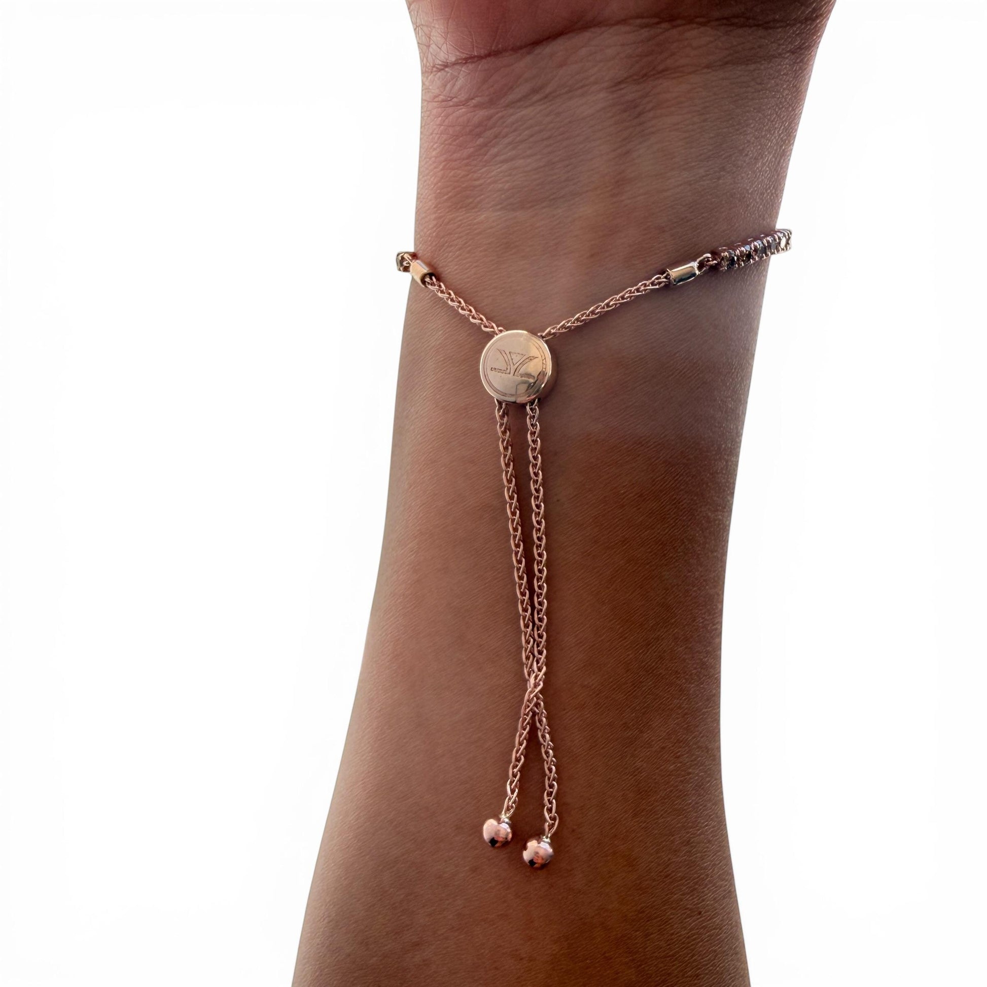 2 cttw. Diamond Adjustable Bracelet in 14k Rose Gold 8g.