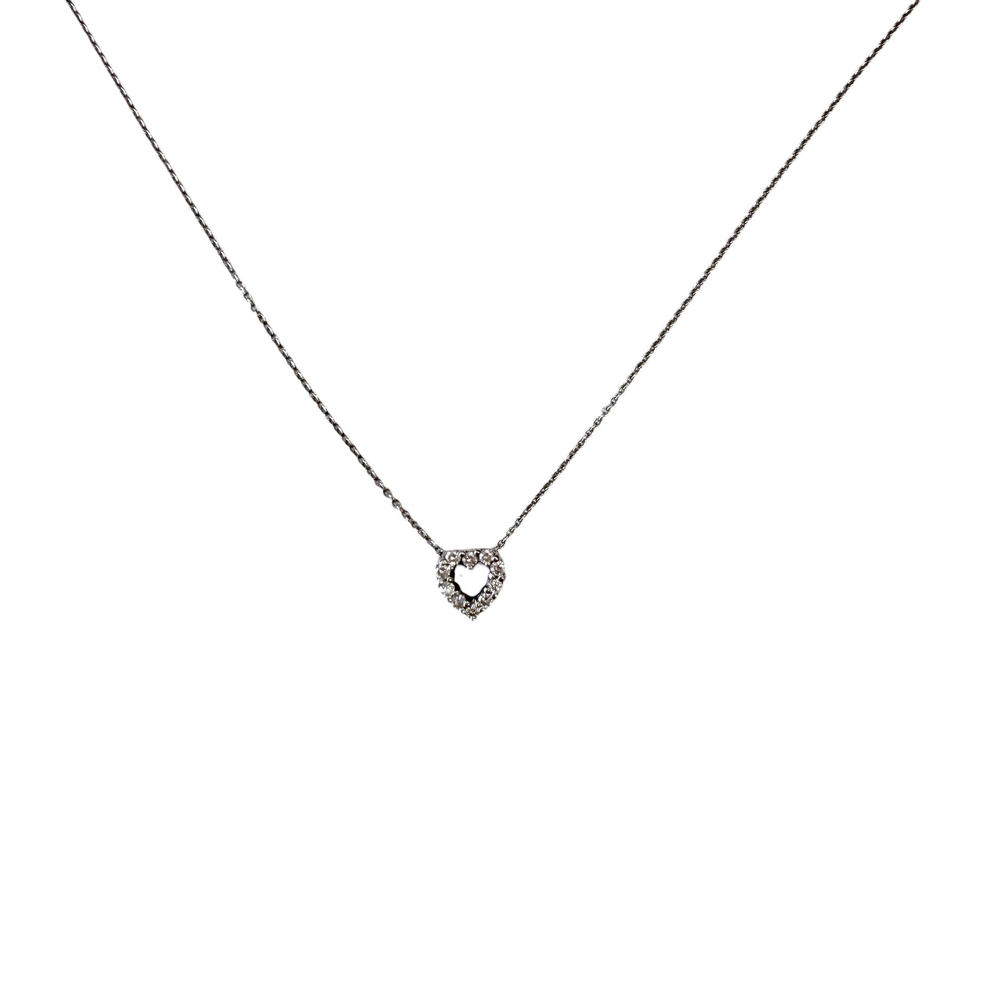 0.15cttw. White Diamond Heart Roberto Coin Pendant in 18k WG 2.27g.