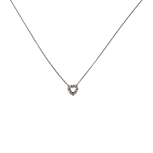 0.15cttw. White Diamond Heart Roberto Coin Pendant in 18k WG 2.27g.