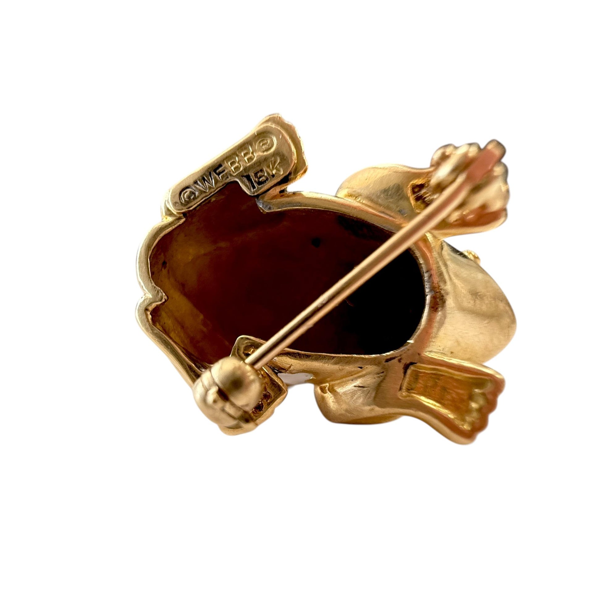 18k Yellow Gold David Webb Enamel Brooch 11.72g.