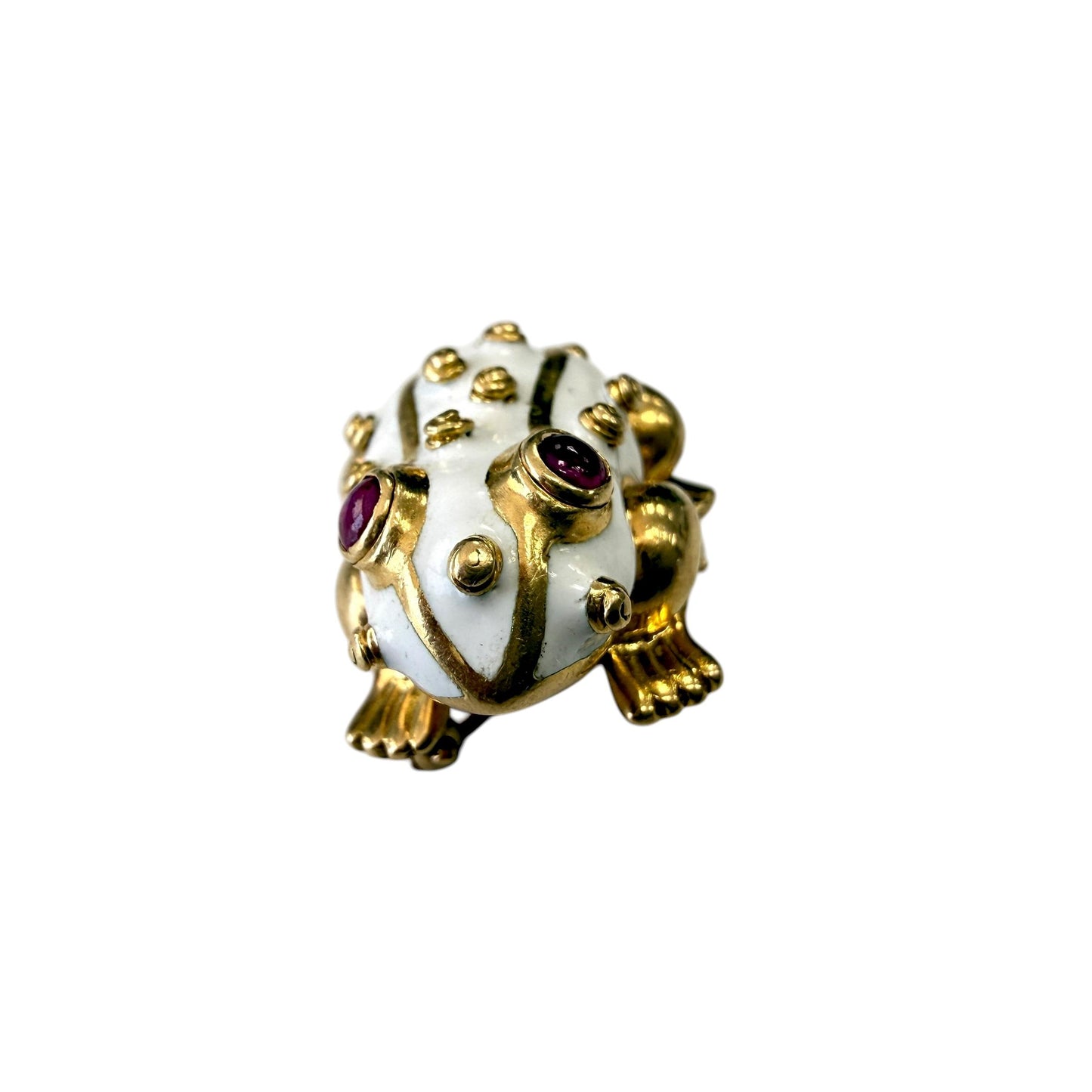 18k Yellow Gold David Webb Enamel Brooch 11.72g.