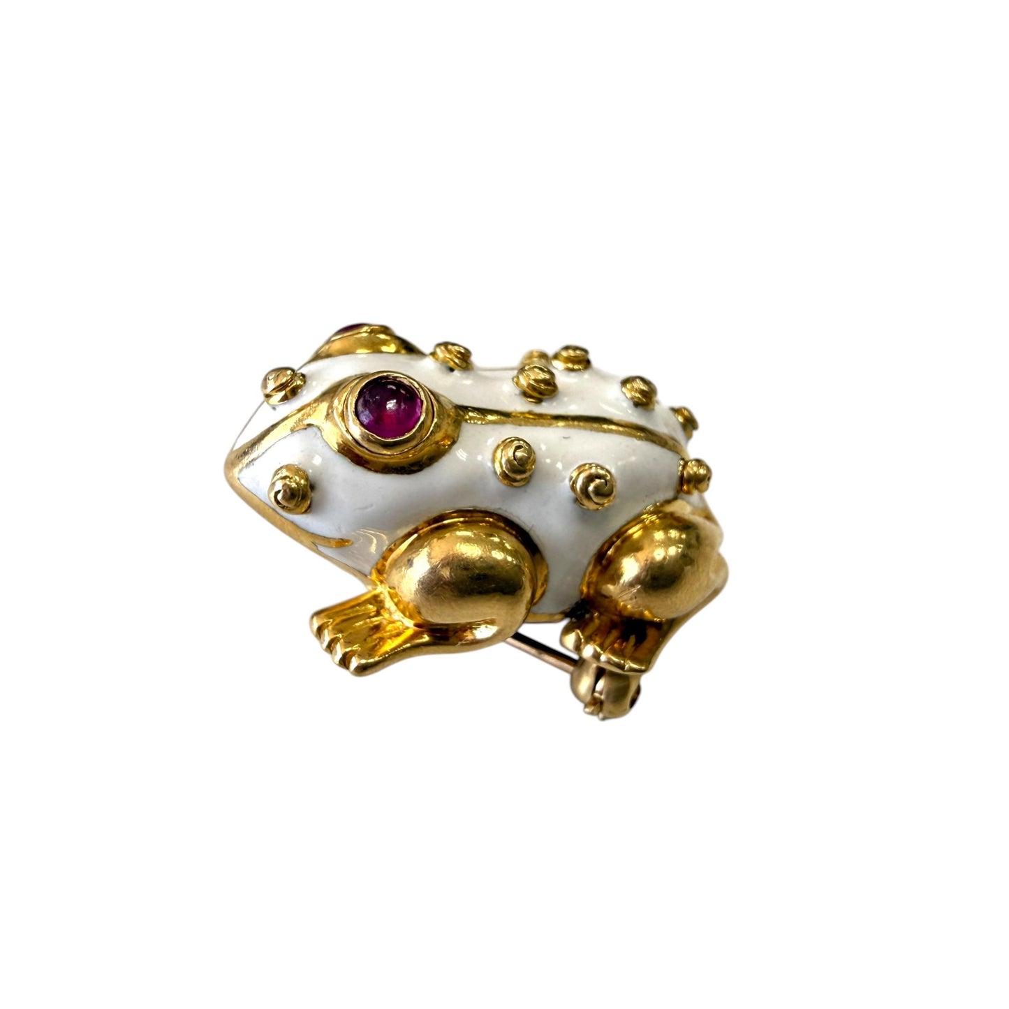 18k Yellow Gold David Webb Enamel Brooch 11.72g.
