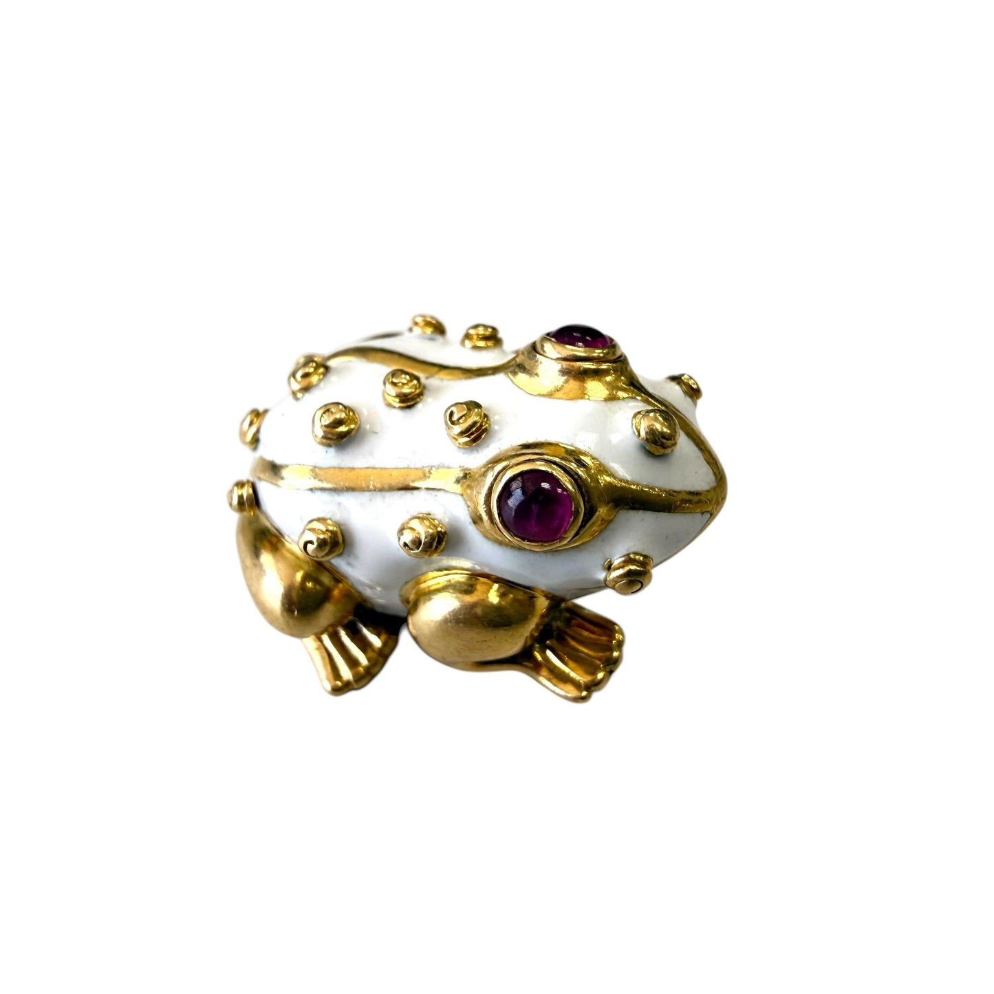 18k Yellow Gold David Webb Enamel Brooch 11.72g.