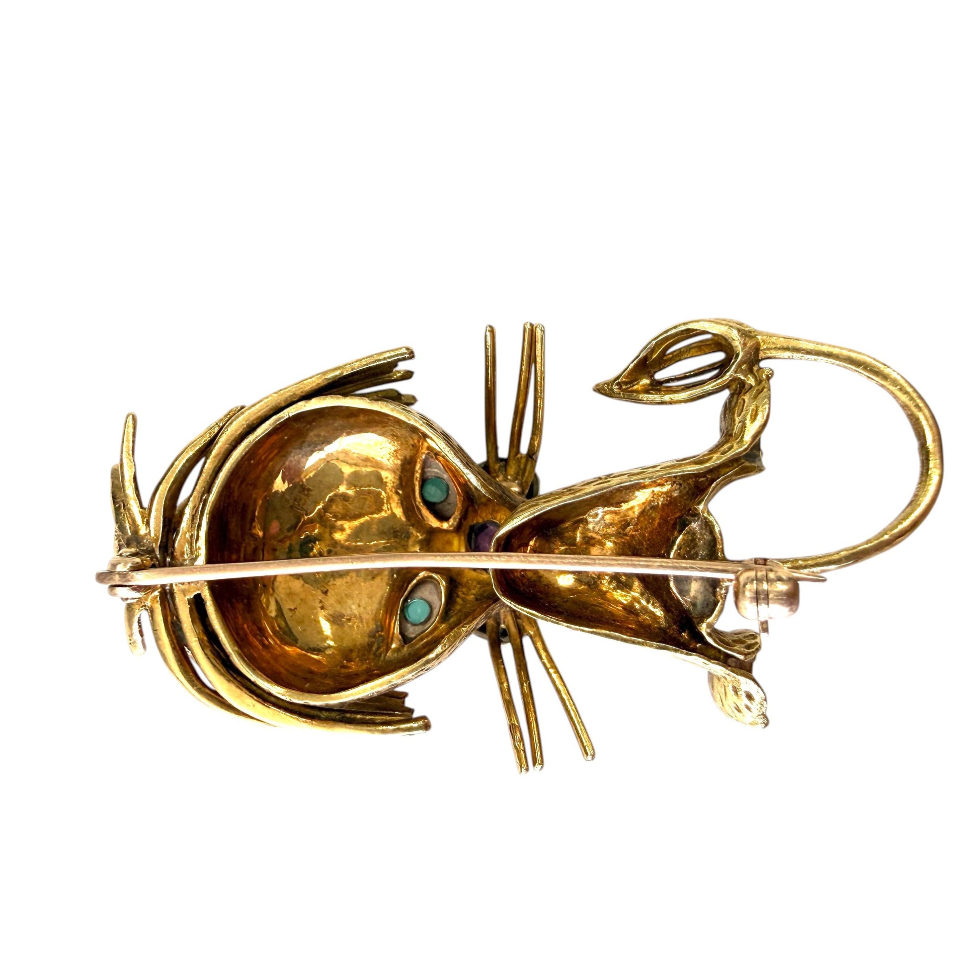 Vintage 18k Yellow Gold Lion Brooch 17.3g
