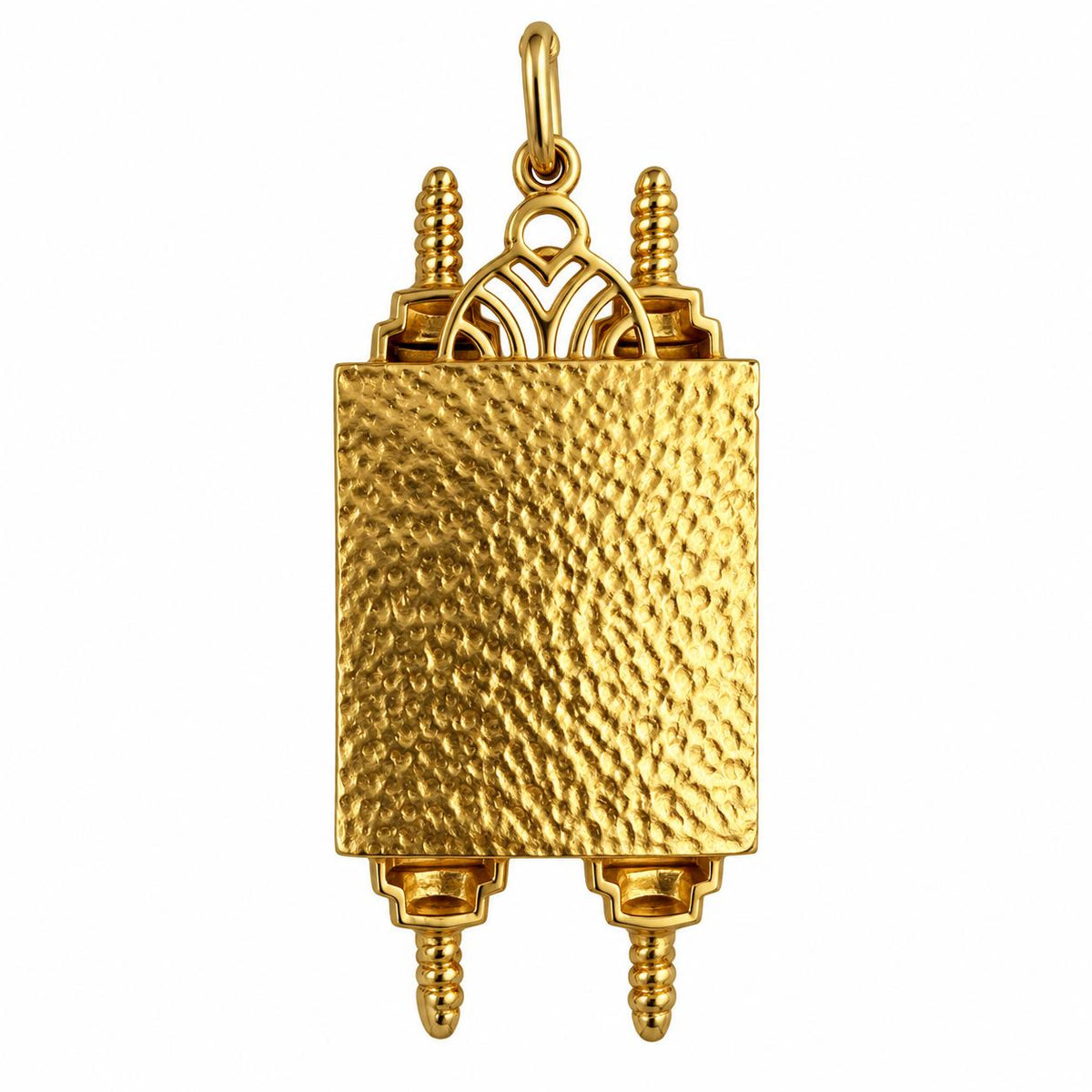 13.25k Two Toned Gold Torah Pendant 19.84g.