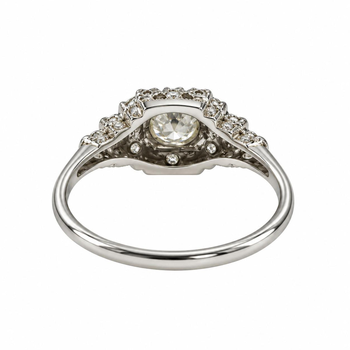 1.30cttw. White Diamond Engagement Ring in 14k White Gold 2.50g. 7.75US