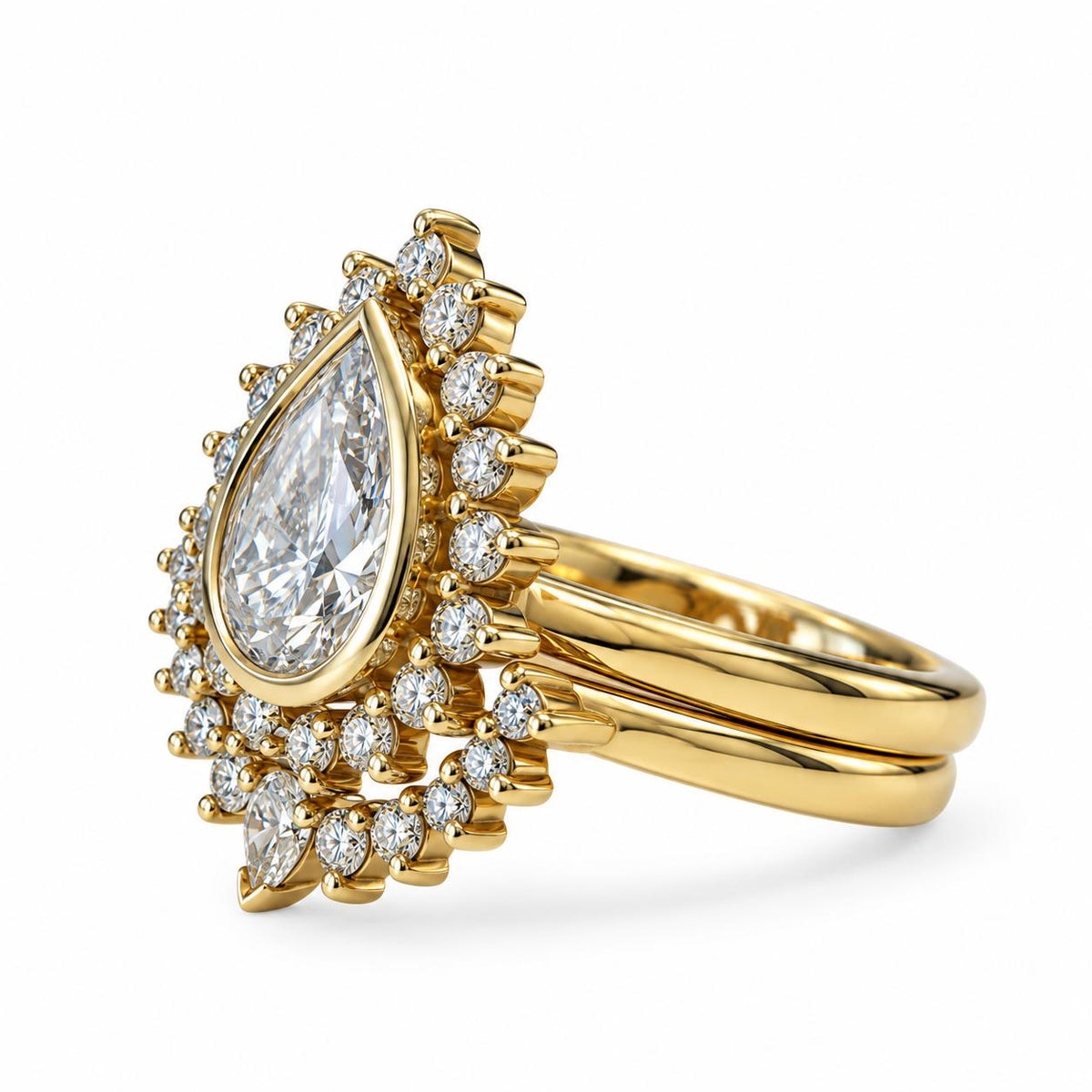 1.30cttw. White Diamond Stackable Ring in 14k Yellow Gold 6US 7.69g.