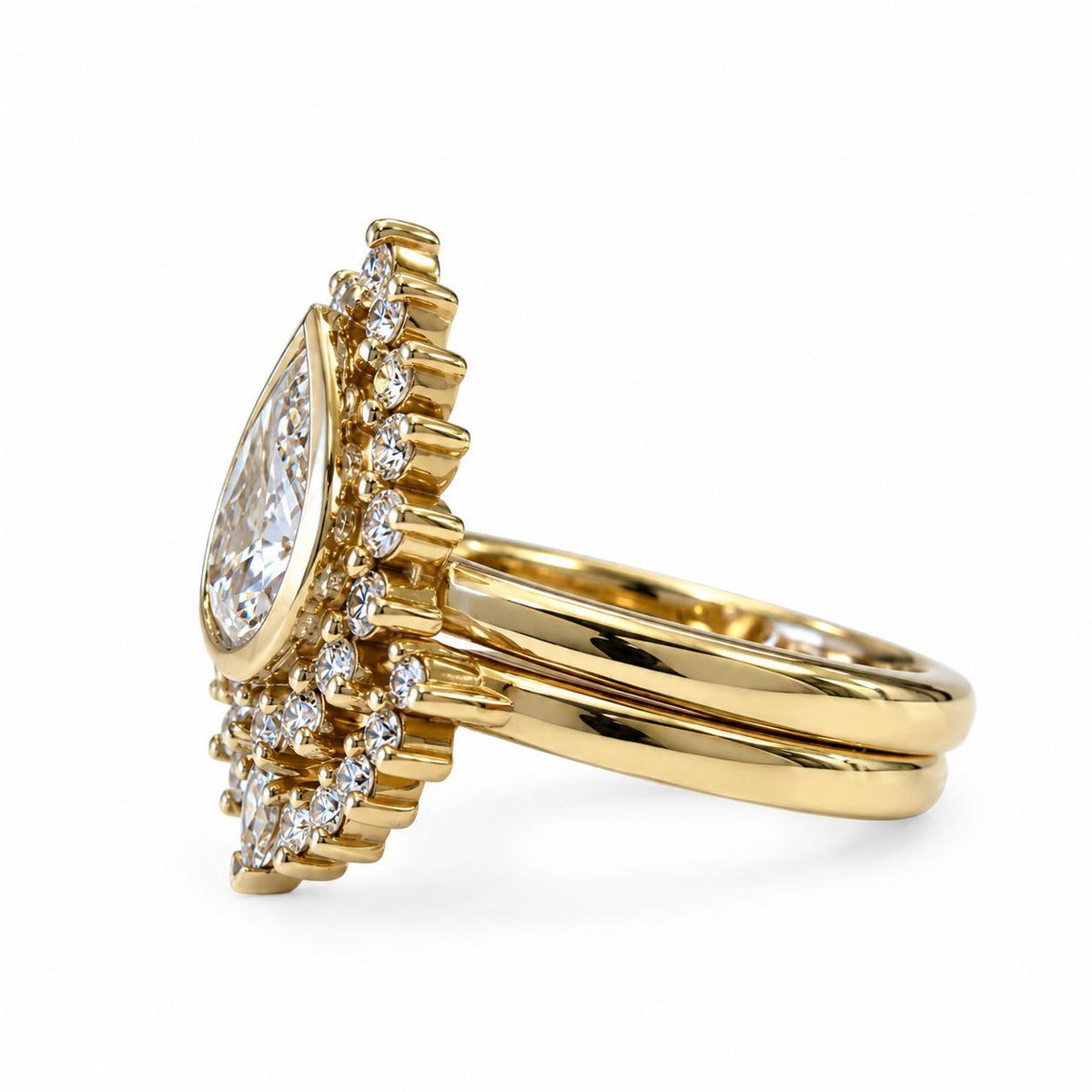 1.30cttw. White Diamond Stackable Ring in 14k Yellow Gold 6US 7.69g.