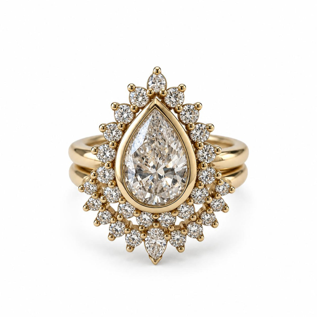1.30cttw. White Diamond Stackable Ring in 14k Yellow Gold 6US 7.69g.