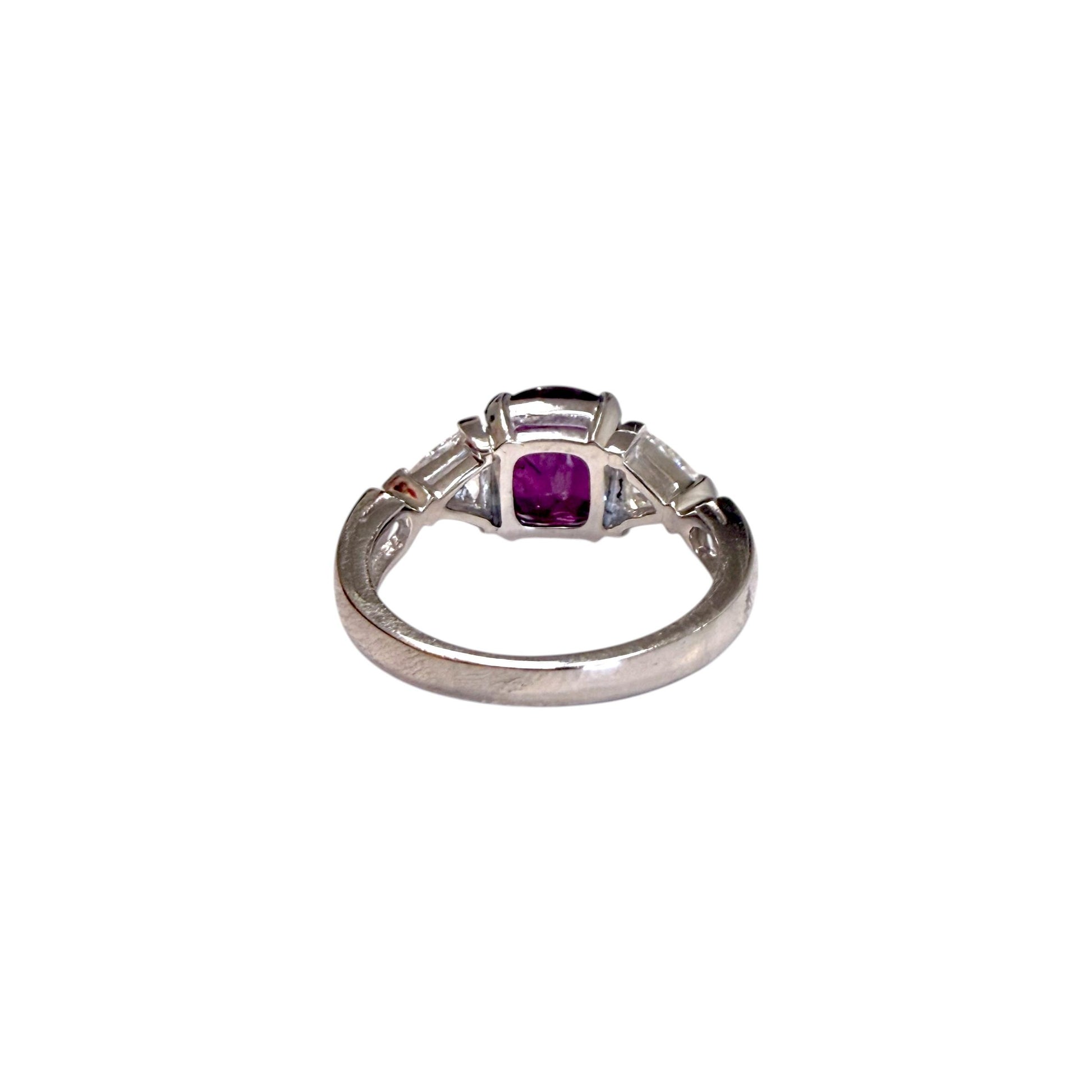 GIA 3.14ct. Ruby & 0.93cttw White Diamond Platinum Ring 7US 7.37g.