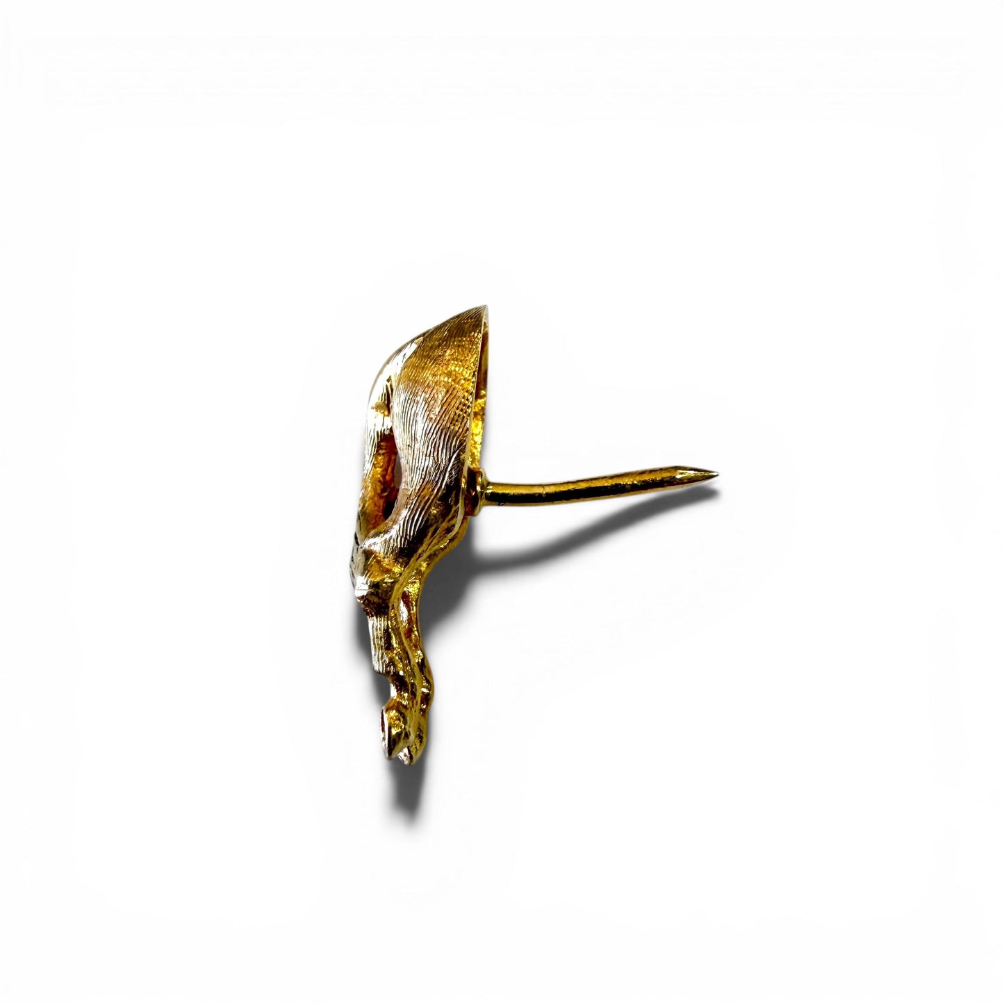 14k Yellow Gold Equestrian Pin with White Diamond "Horse's Ass Pin" 2.13g.