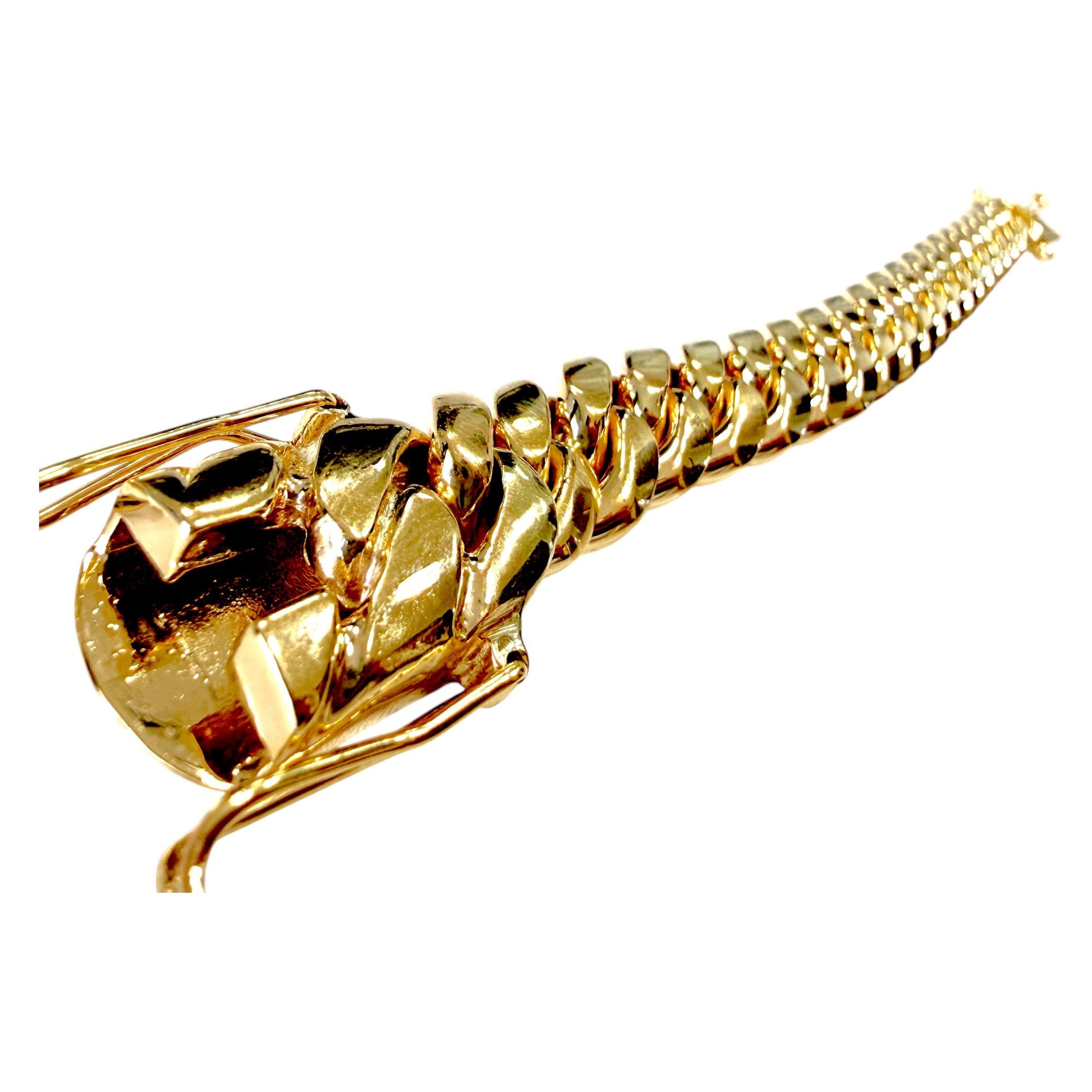 SOLID 14k Gold Cuban Chain Bracelet 154g.