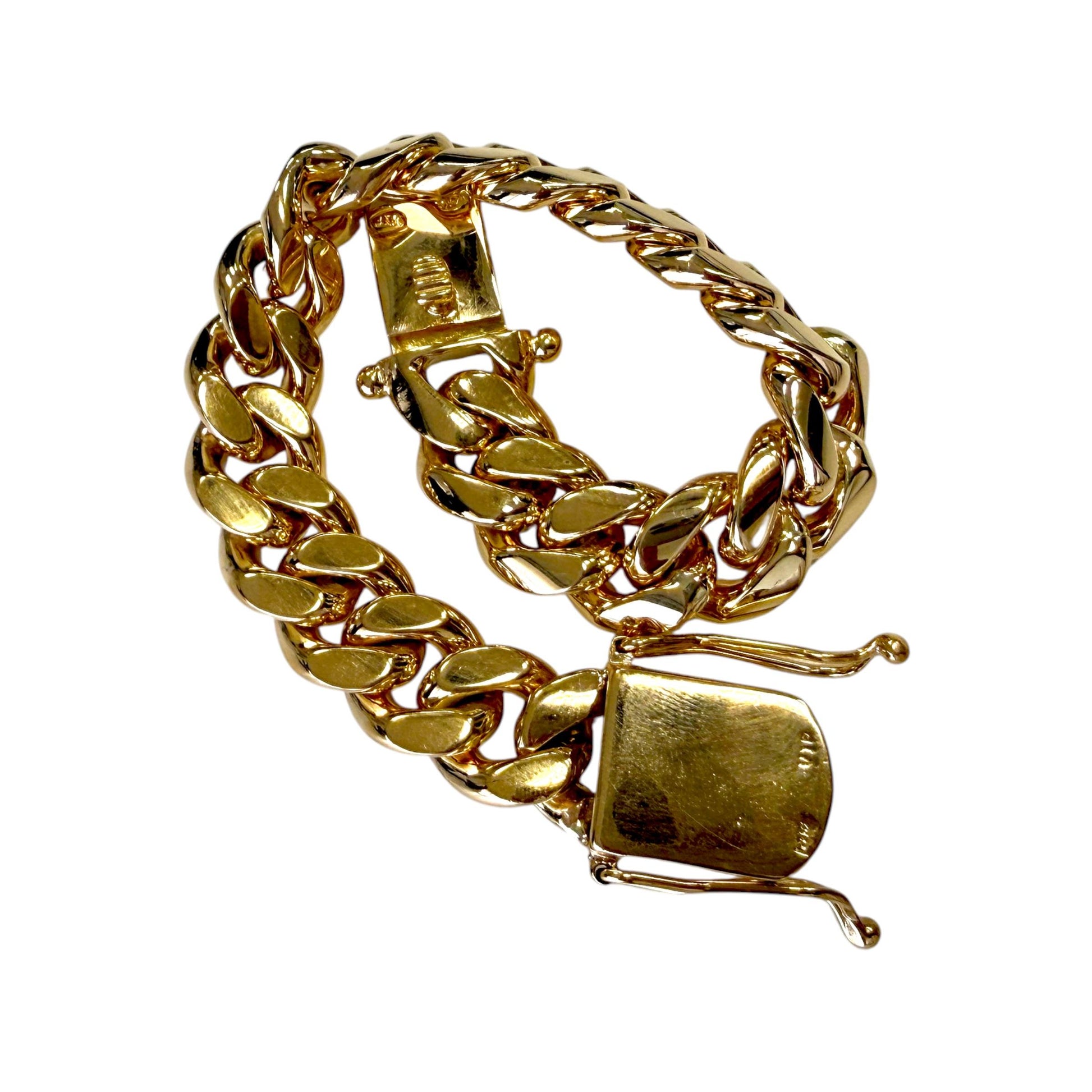 SOLID 14k Gold Cuban Chain Bracelet 154g.