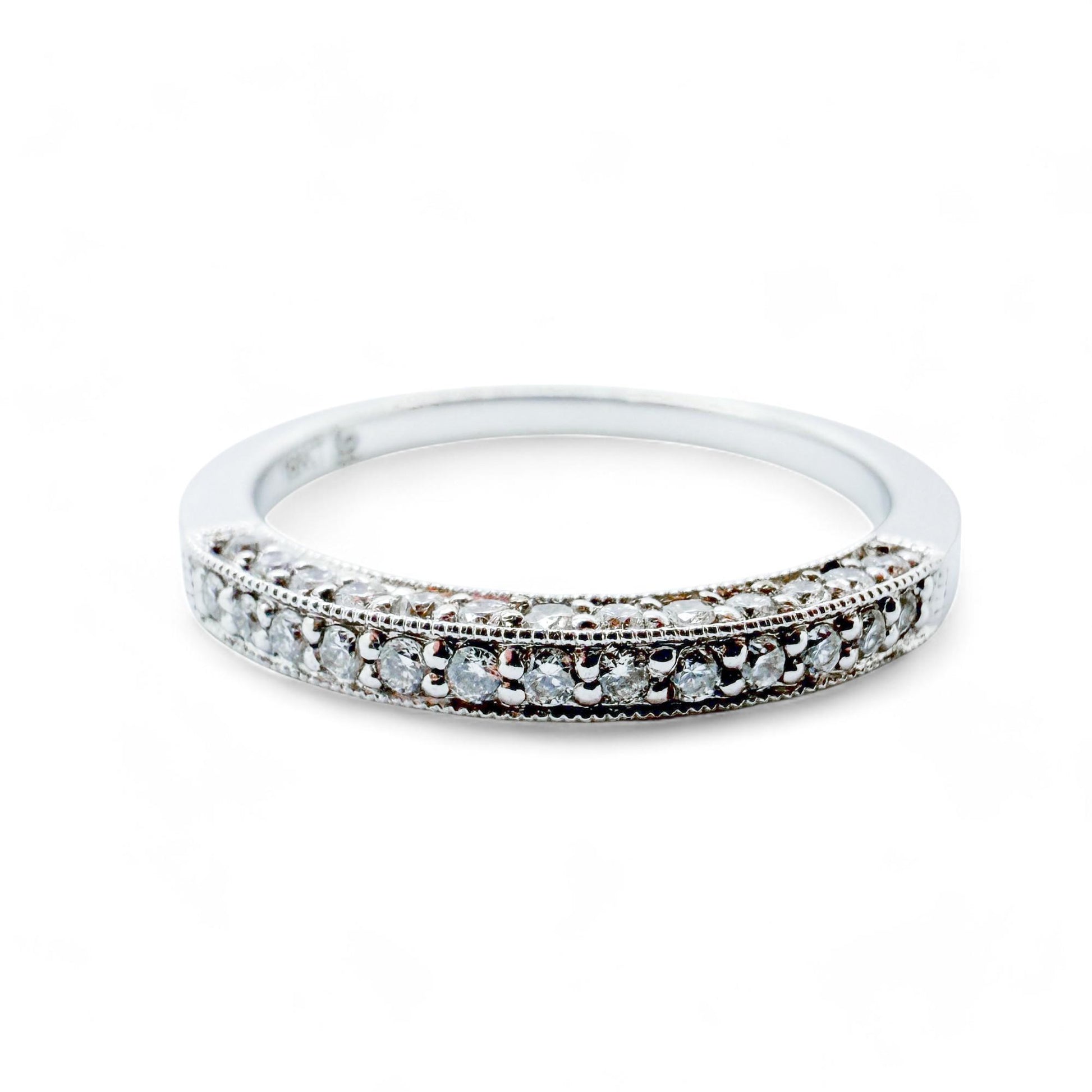 0.39 cttw. White Diamond Wedding Band in 18k White Gold 6.25US
