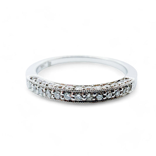 0.39 cttw. White Diamond Wedding Band in 18k White Gold 6.25US