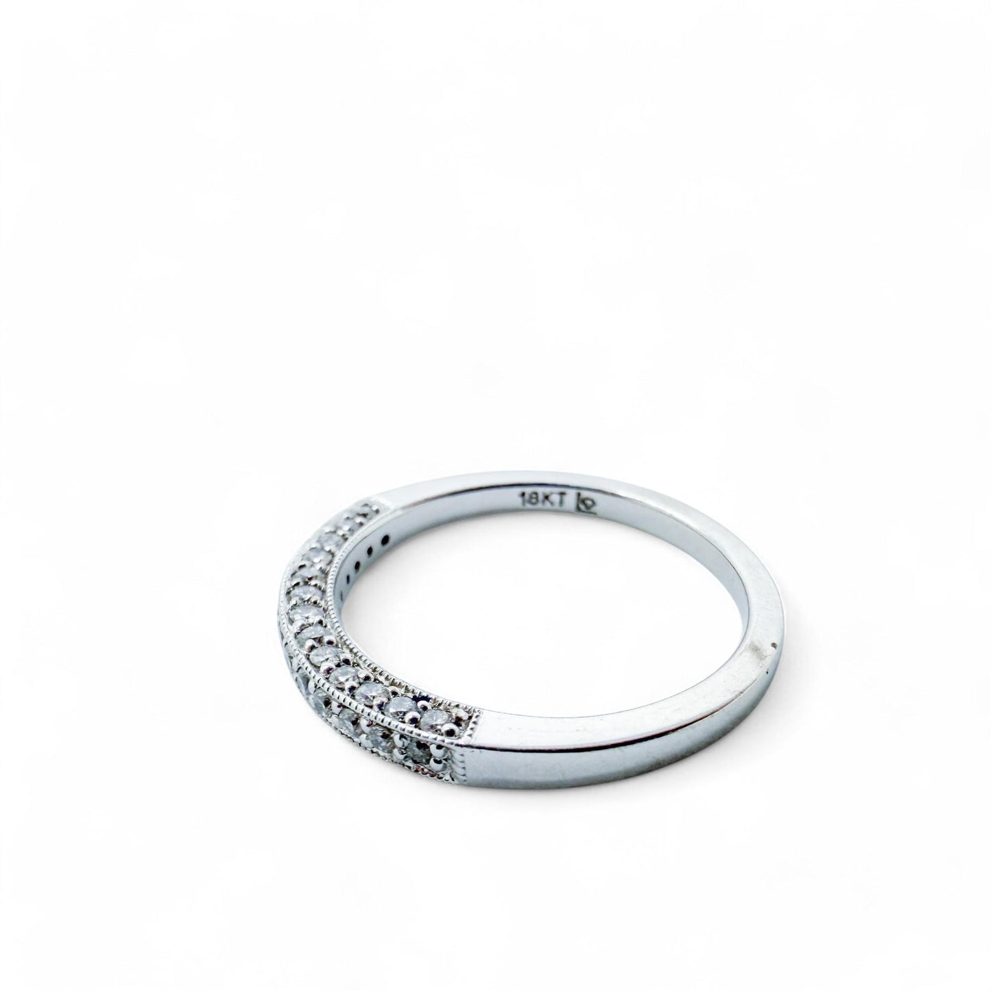0.39 cttw. White Diamond Wedding Band in 18k White Gold 6.25US