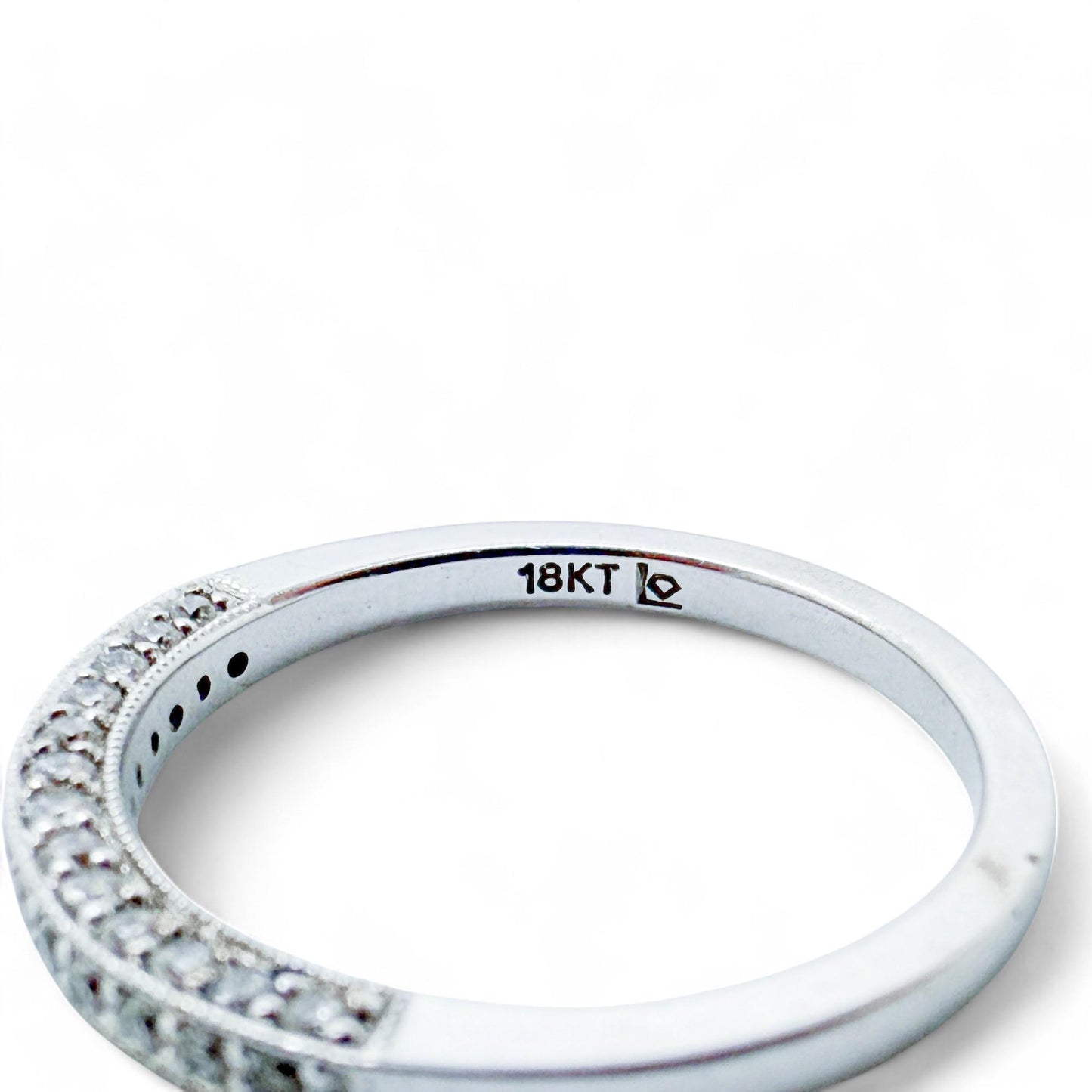 0.39 cttw. White Diamond Wedding Band in 18k White Gold 6.25US