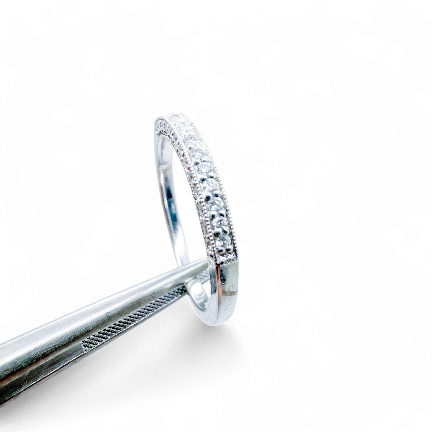 0.39 cttw. White Diamond Wedding Band in 18k White Gold 6.25US
