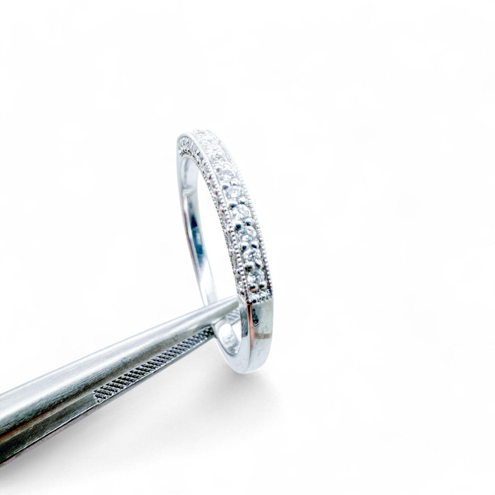 0.39 cttw. White Diamond Wedding Band in 18k White Gold 6.25US