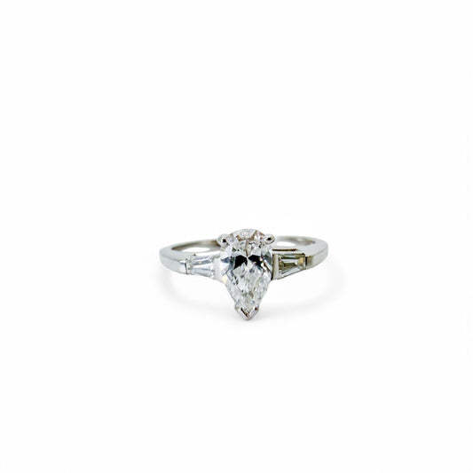 0.62 cttw. White Diamond Engagement Ring in 14k White Gold 6US 2.3g