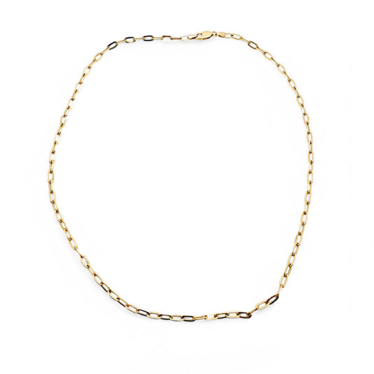 18k Yellow Gold Paperclip Chain Necklace 16 inch 3.83g