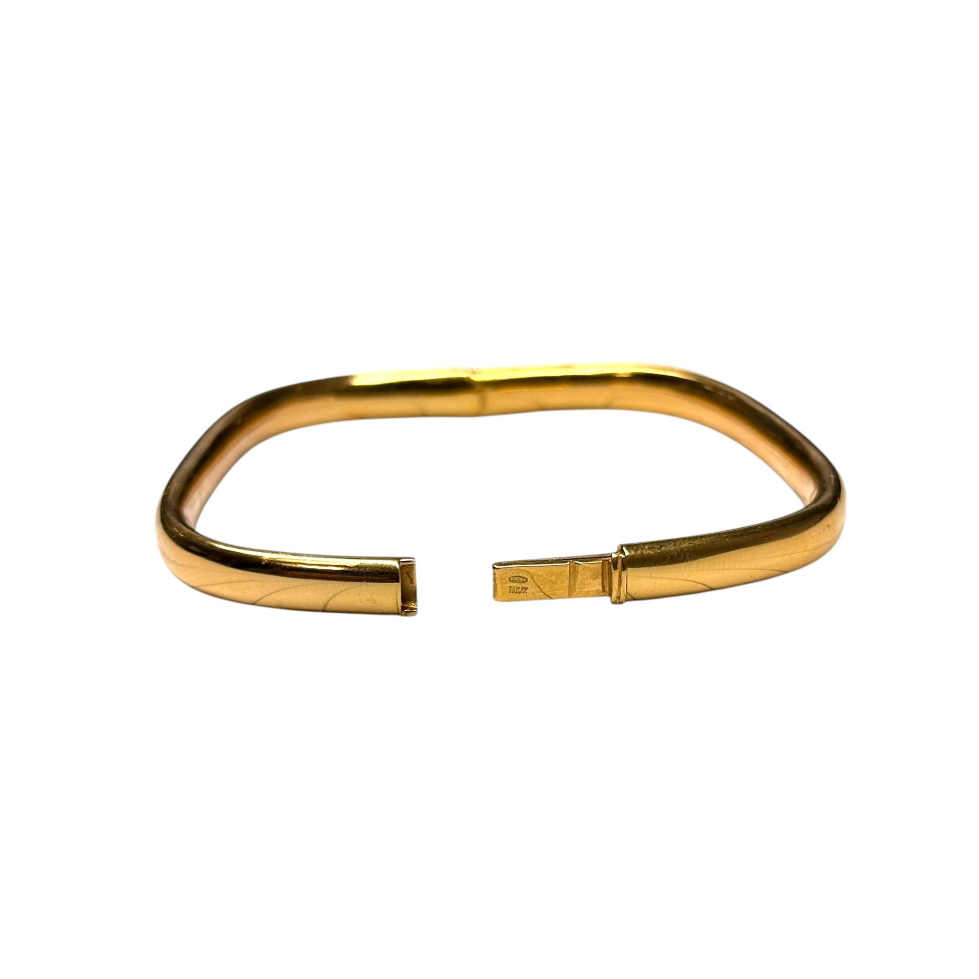 18k Yellow Gold Square Bangle 20.22g.