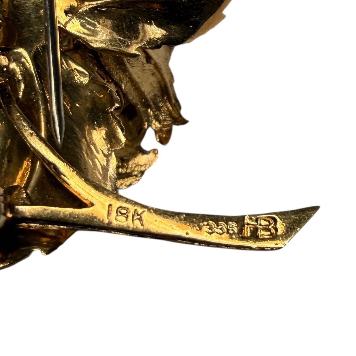 1cttw. White Diamond Hammerman Brothers Brooch in 18k Yellow Gold 31.56g.