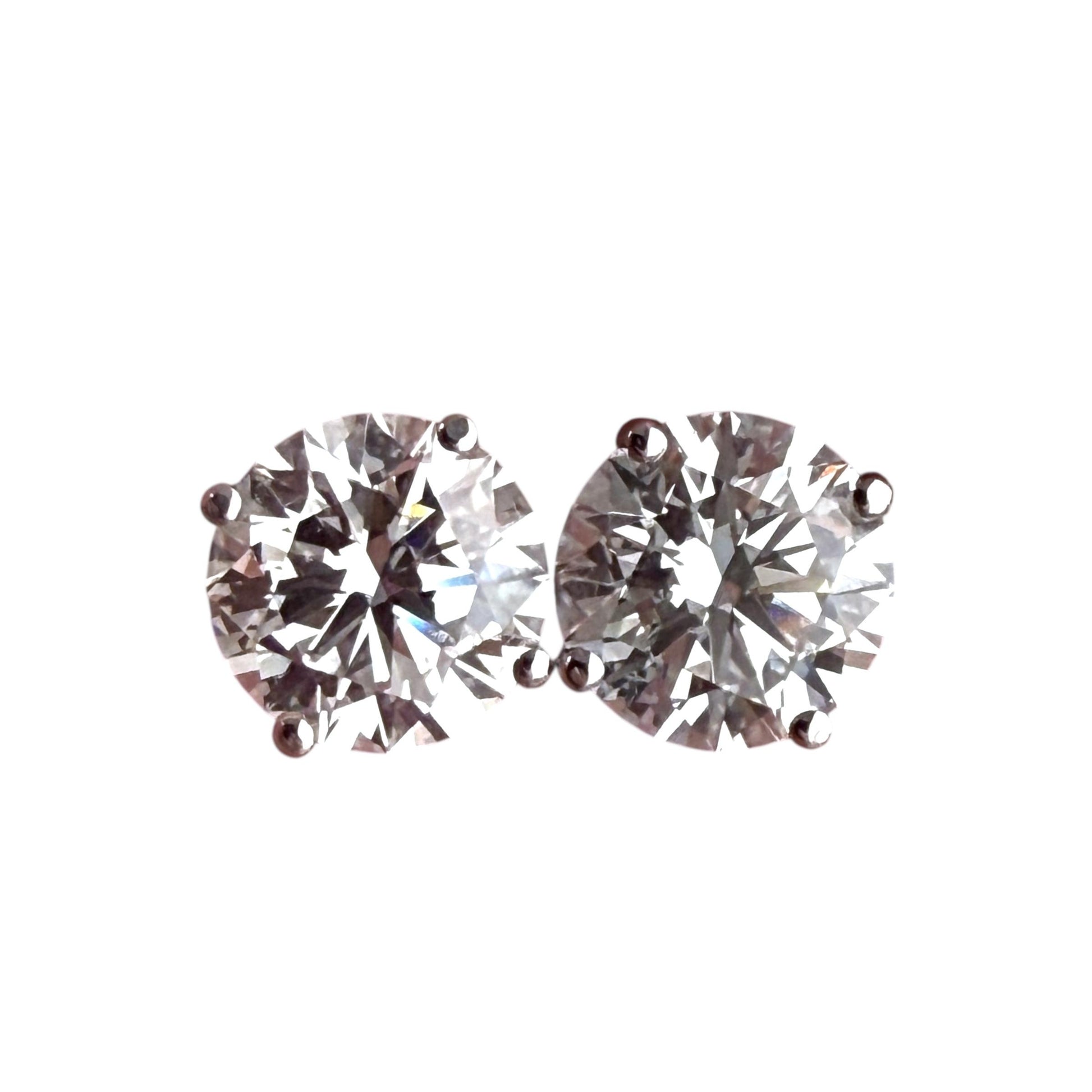 6.09cttw. Lab-grown White Diamond Studs in 14k White Gold IGI Certified