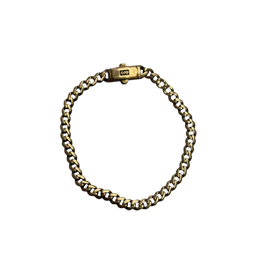 14k Yellow Gold Monaco Style Chain Bracelet 5.17g. 7"