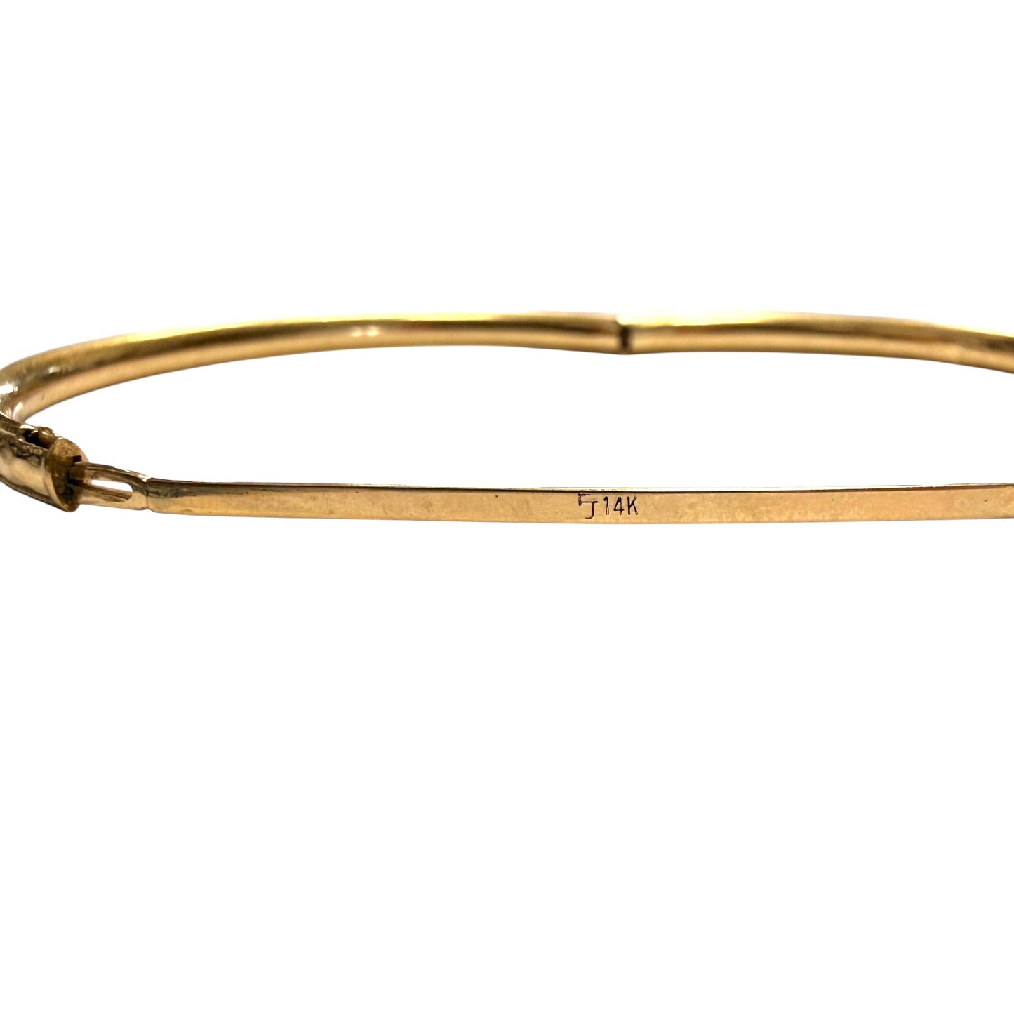 14k Yellow Gold Hammered Bangle 5.20g. 7"