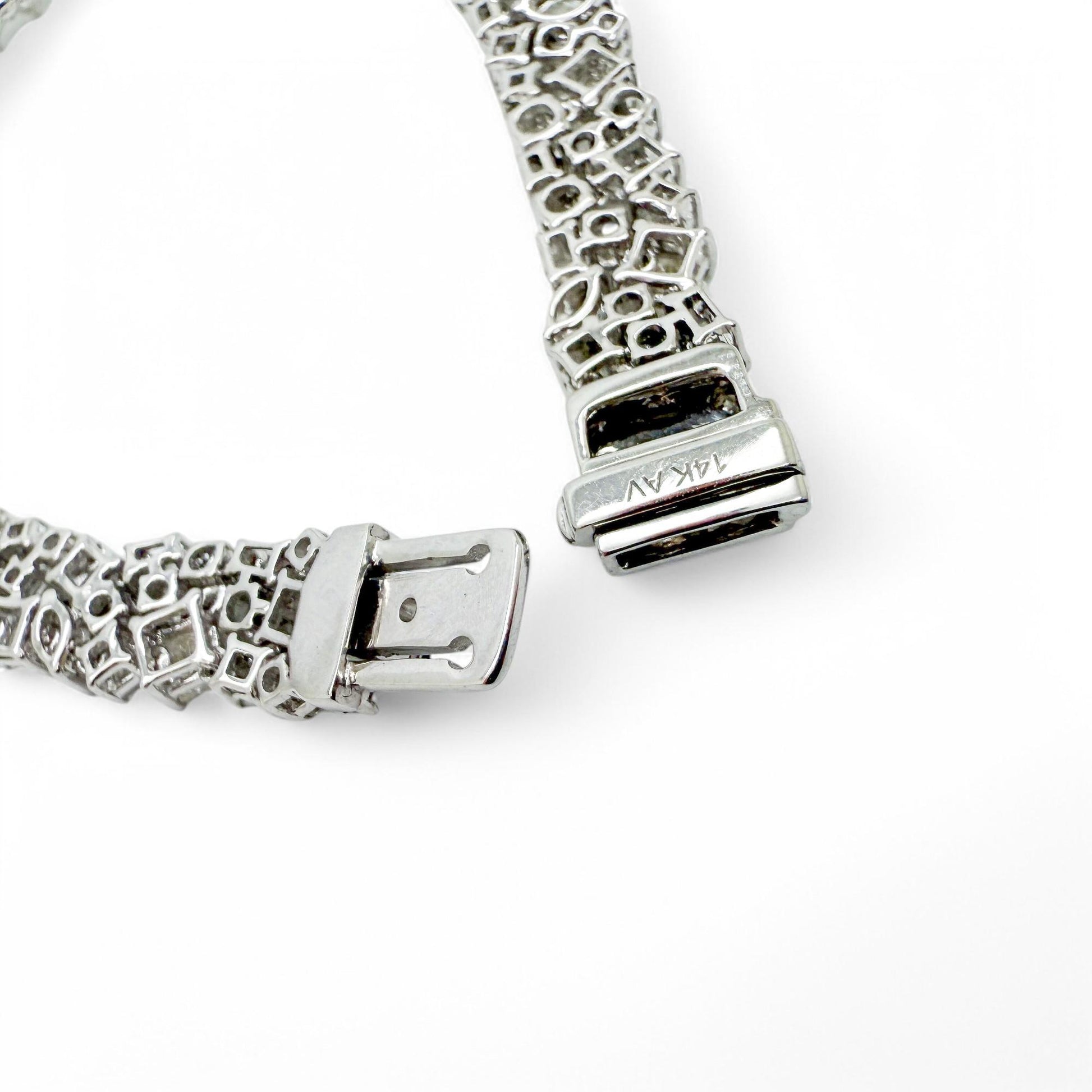 9.19 cttw. White Diamond Mixed Fancy Shape Bracelet in 14k White Gold 15.91g