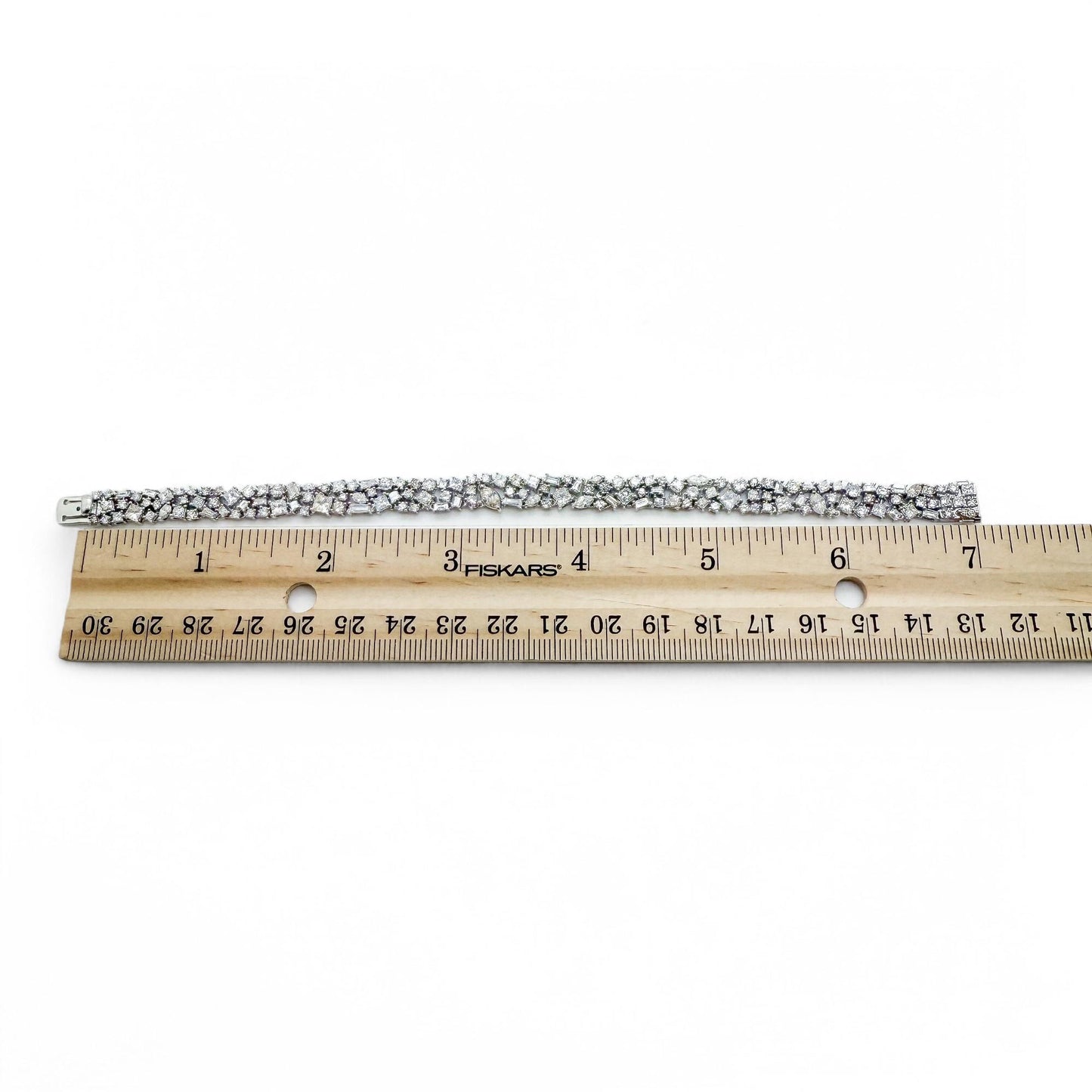 9.19 cttw. White Diamond Mixed Fancy Shape Bracelet in 14k White Gold 15.91g