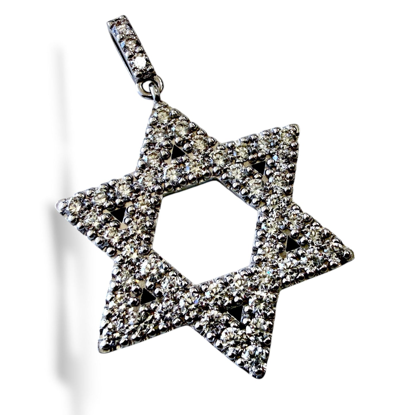 2.25cttw. White Diamond Star of David in 14k White Gold 6.46g.