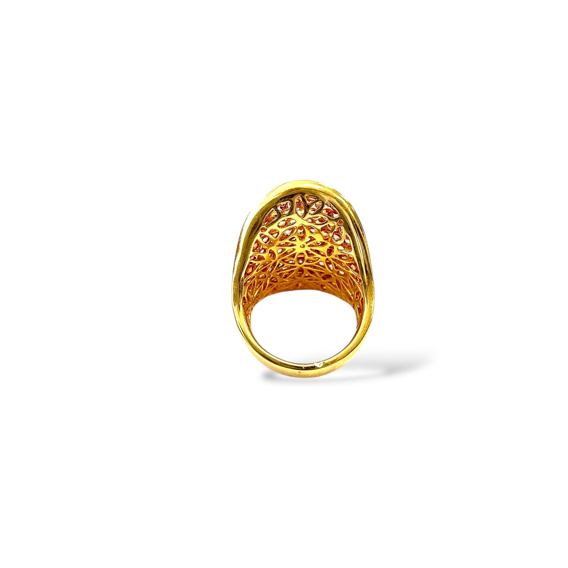6.88cttw. Yellow Sapphire & 0.21cttw White Diamond 18k Yellow Gold Ring 7US
