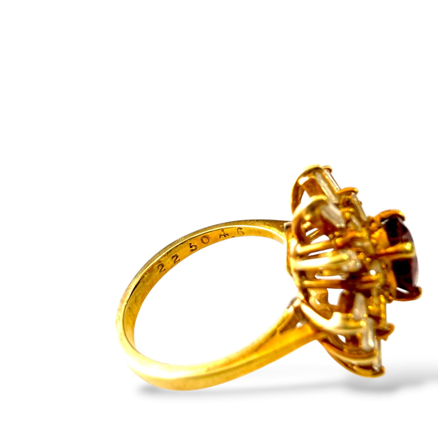 GIA 1.08ct. Red Ruby & 0.23cttw. White Diamond Ring in 18k Yellow Gold 5.25US