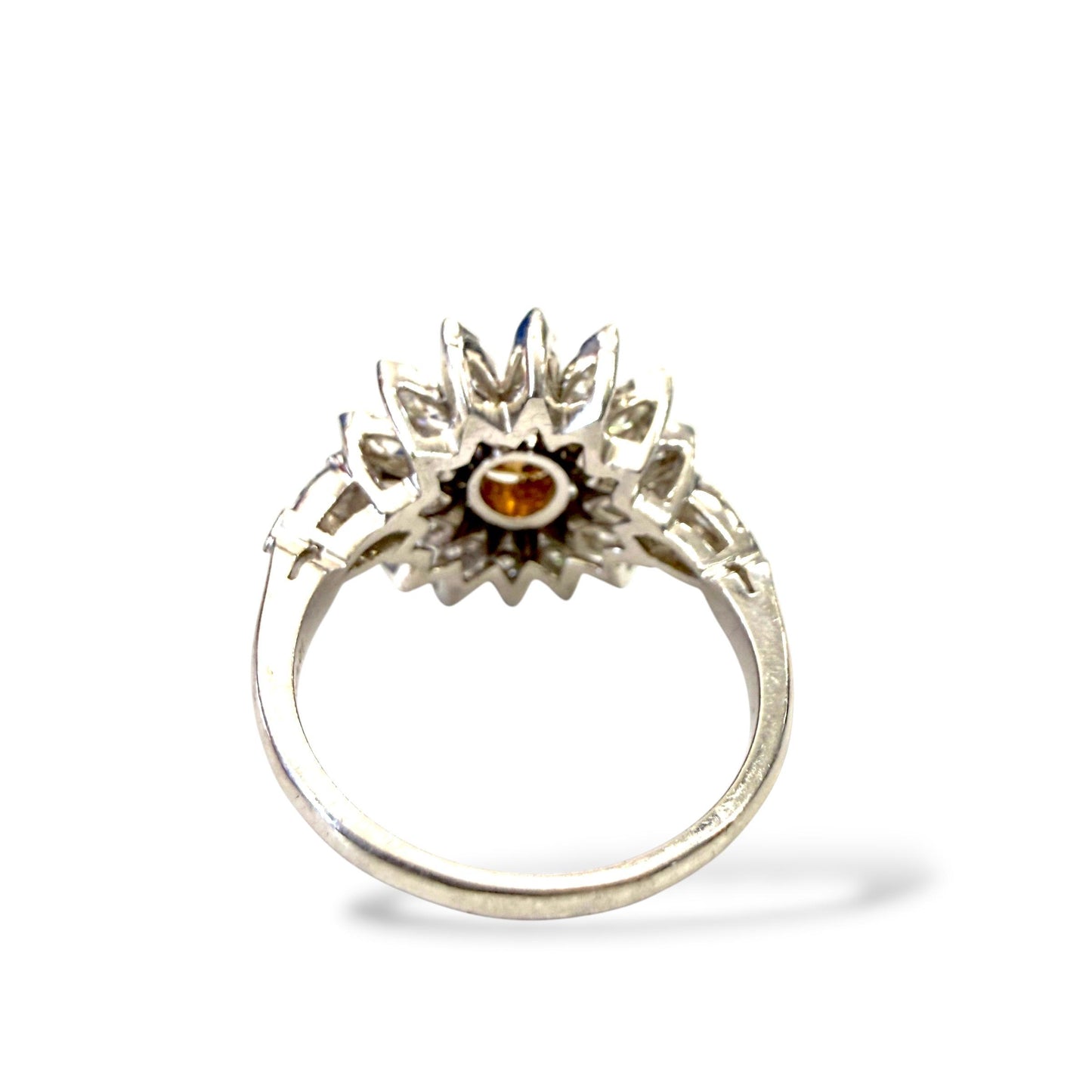 GIA 0.93ct. Brown-Orange Diamond & 0.32cttw. White Diamond Platinum Ring 6.25US