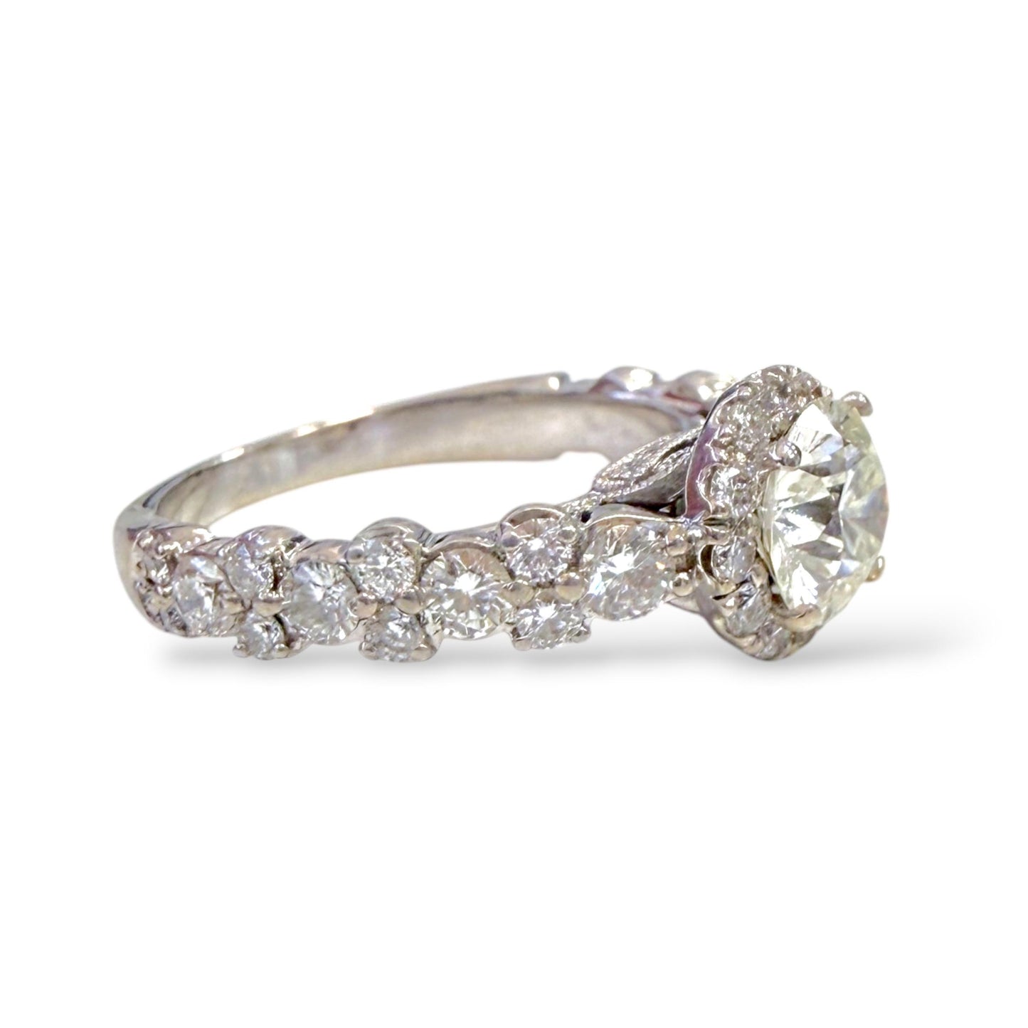 2.61 cttw. White Diamond Neil Lane Engagement Set in 14k White Gold 6.80g.