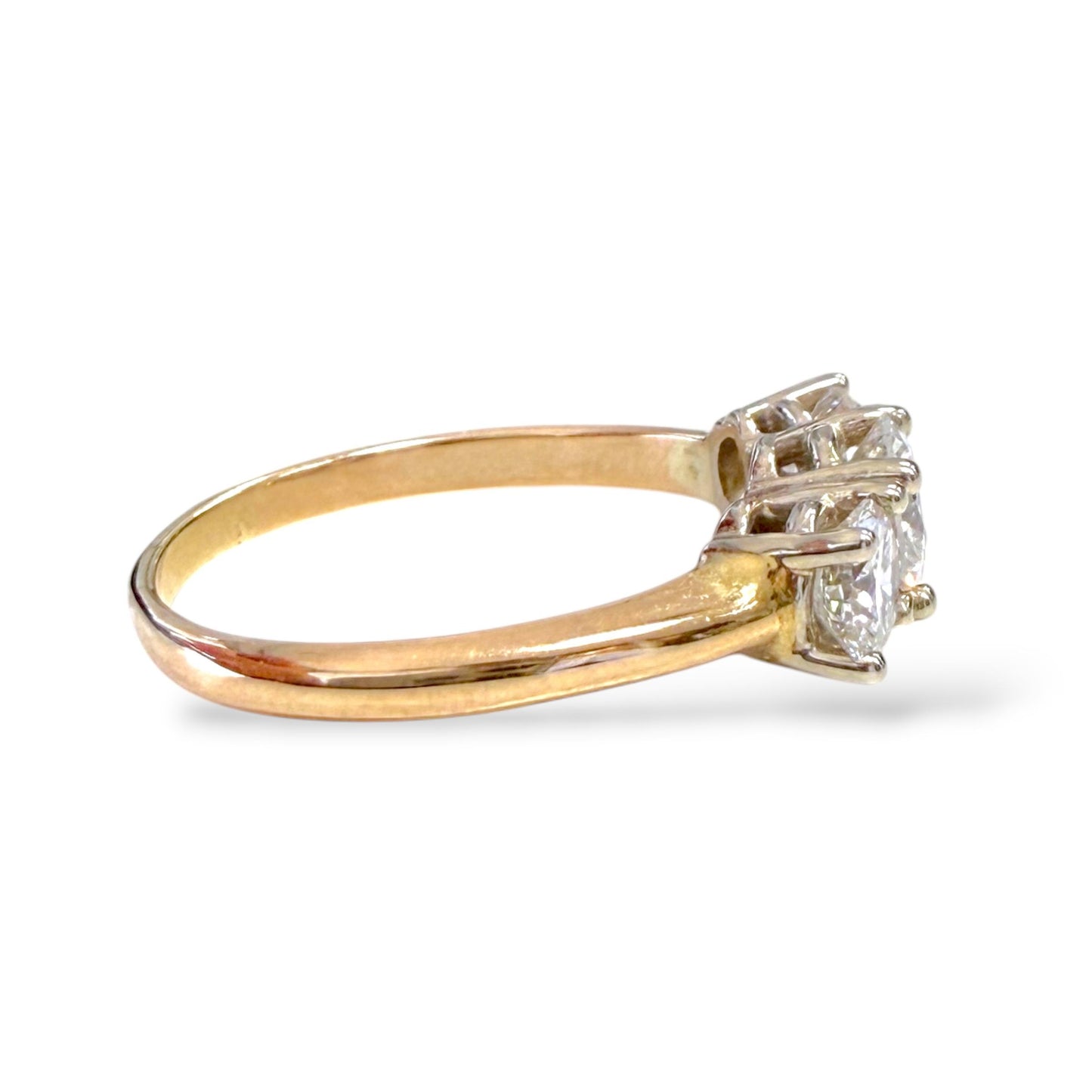 1.80cttw. White Diamond Three Row Ring in 14k White Gold 4.07g. 9.5US