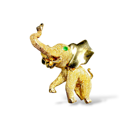 14k Yellow Gold Elephant Pendant 7.3g.